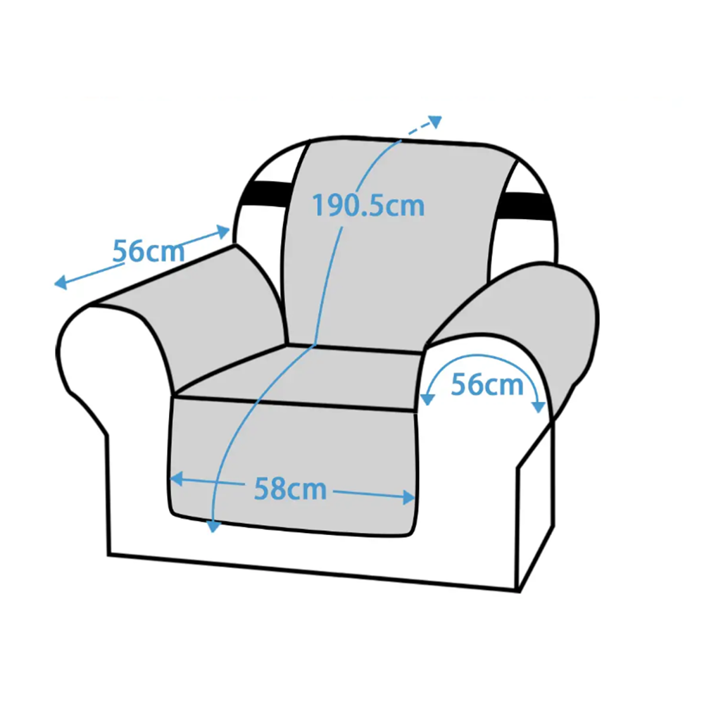 Smarcute 1 Seater Velvet Armchair Sofa Cushion With Elastic Straps