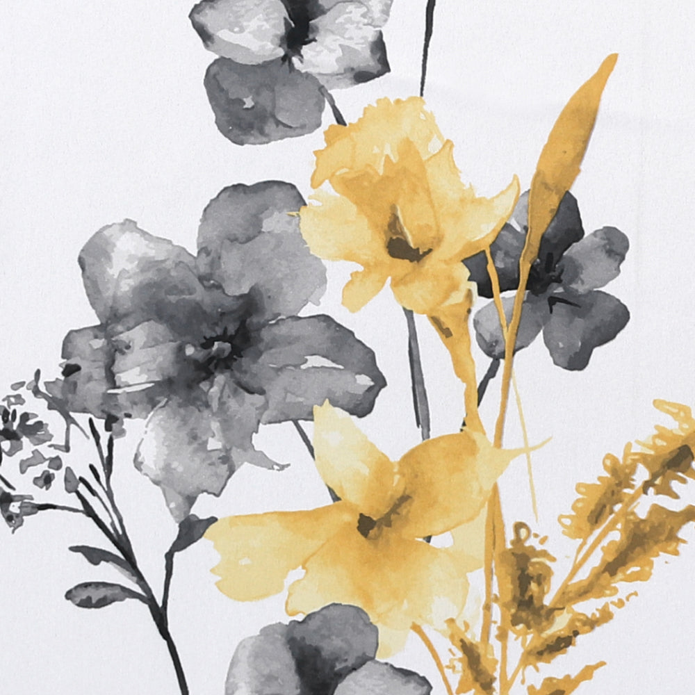 Black Back Printed Floral Curtain