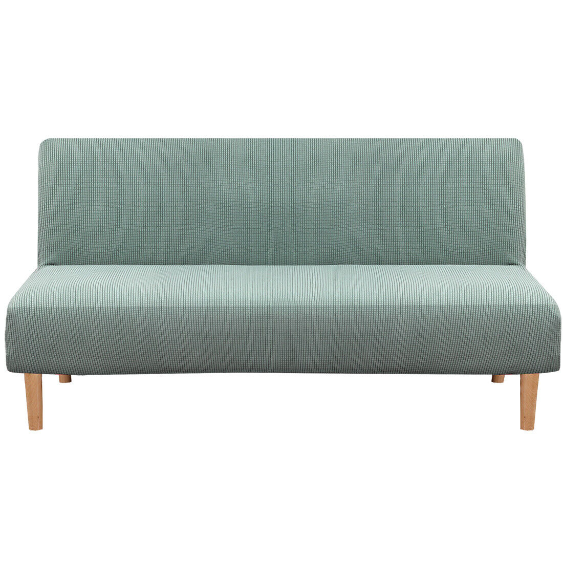 Futon Slipcover Armless Stretch Sofa Bed Protector Textured Small Check Jacquard