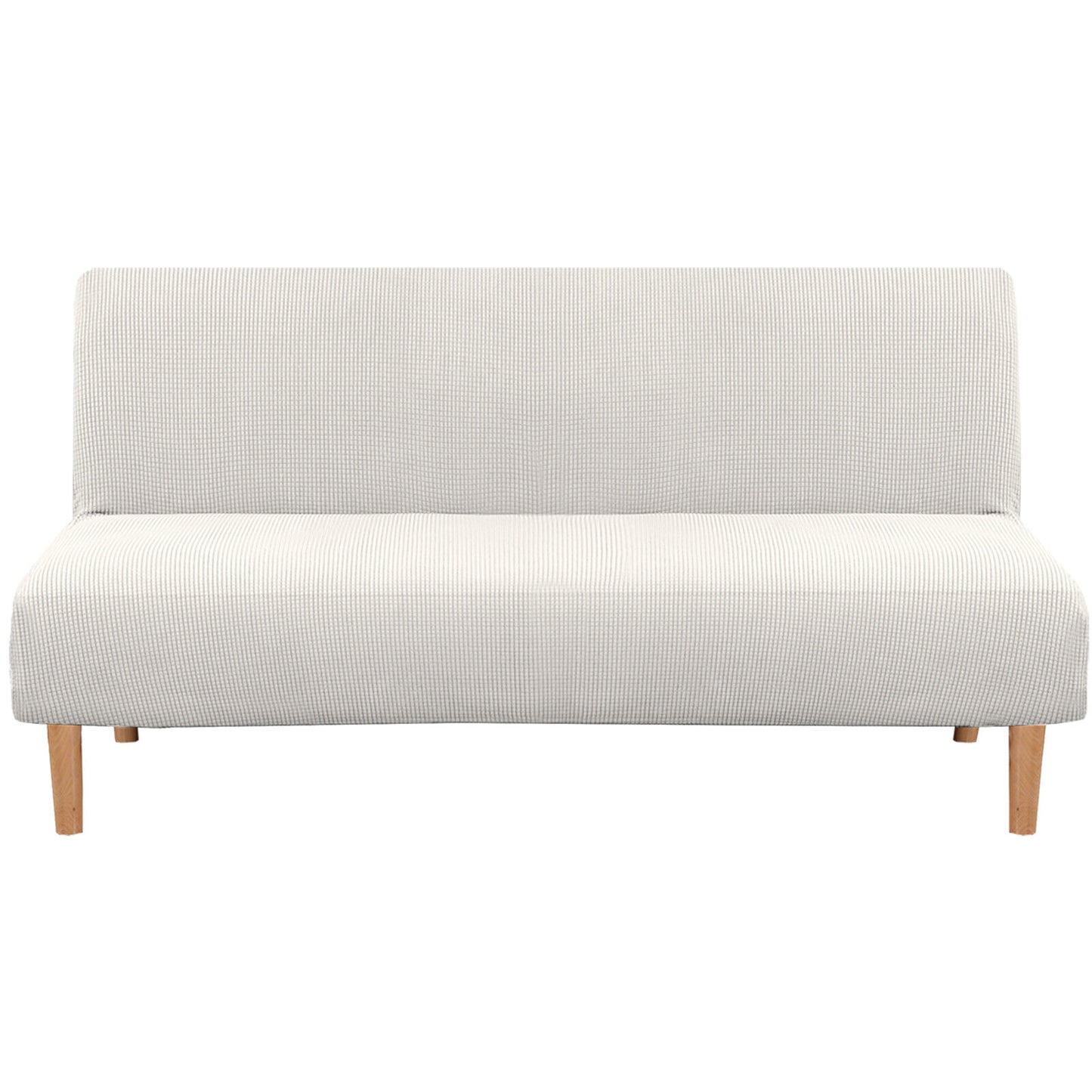 Futon Slipcover Armless Stretch Sofa Bed Protector Textured Small Check Jacquard