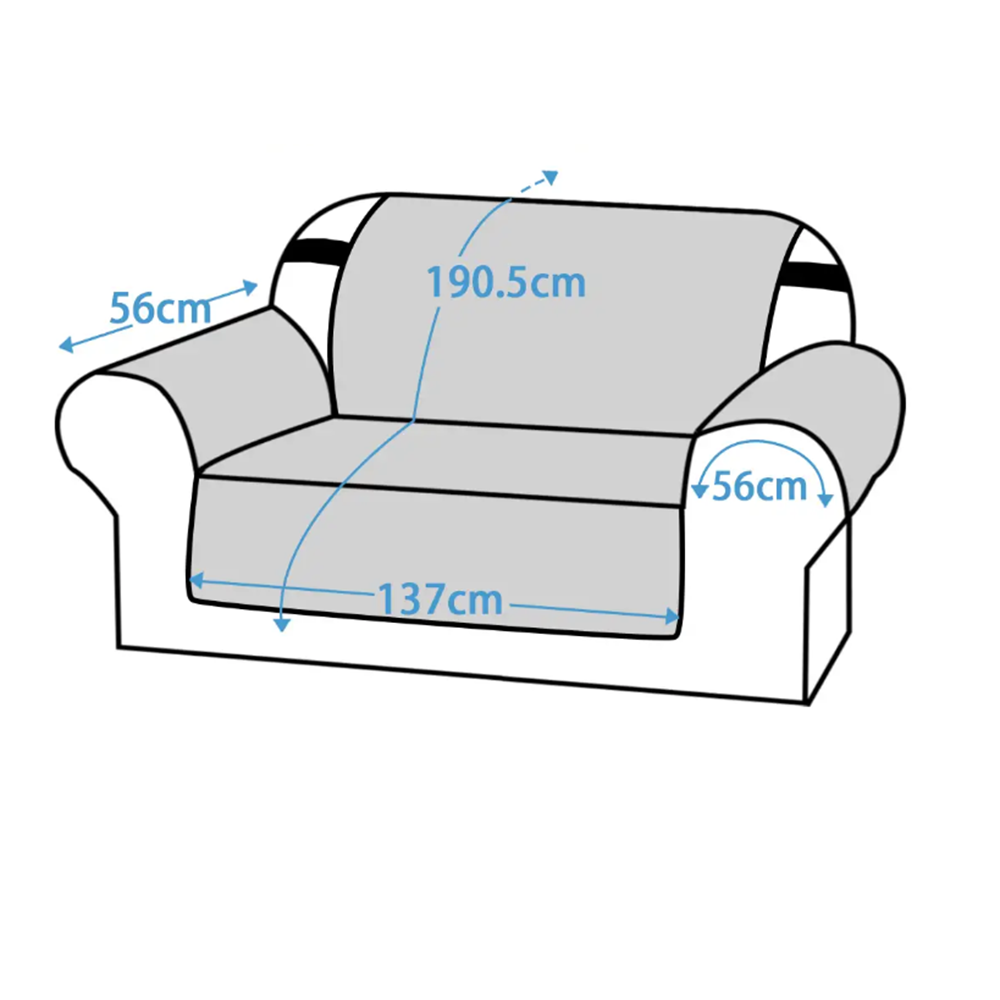 Smarcute 2 Seater Velvet Sofa Couch Cushion With Elastic Straps