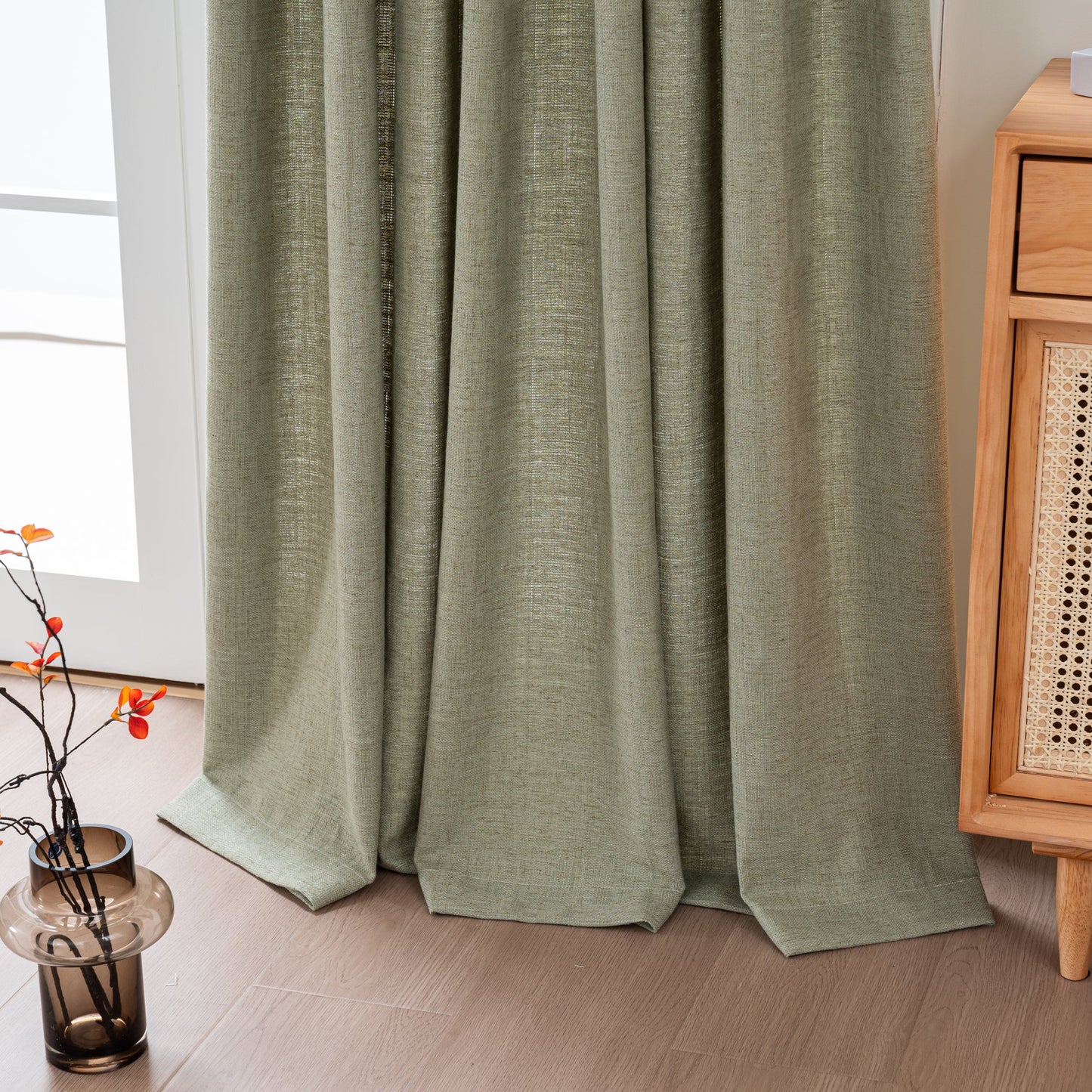 Bil Blended Linen Curtain Pleated