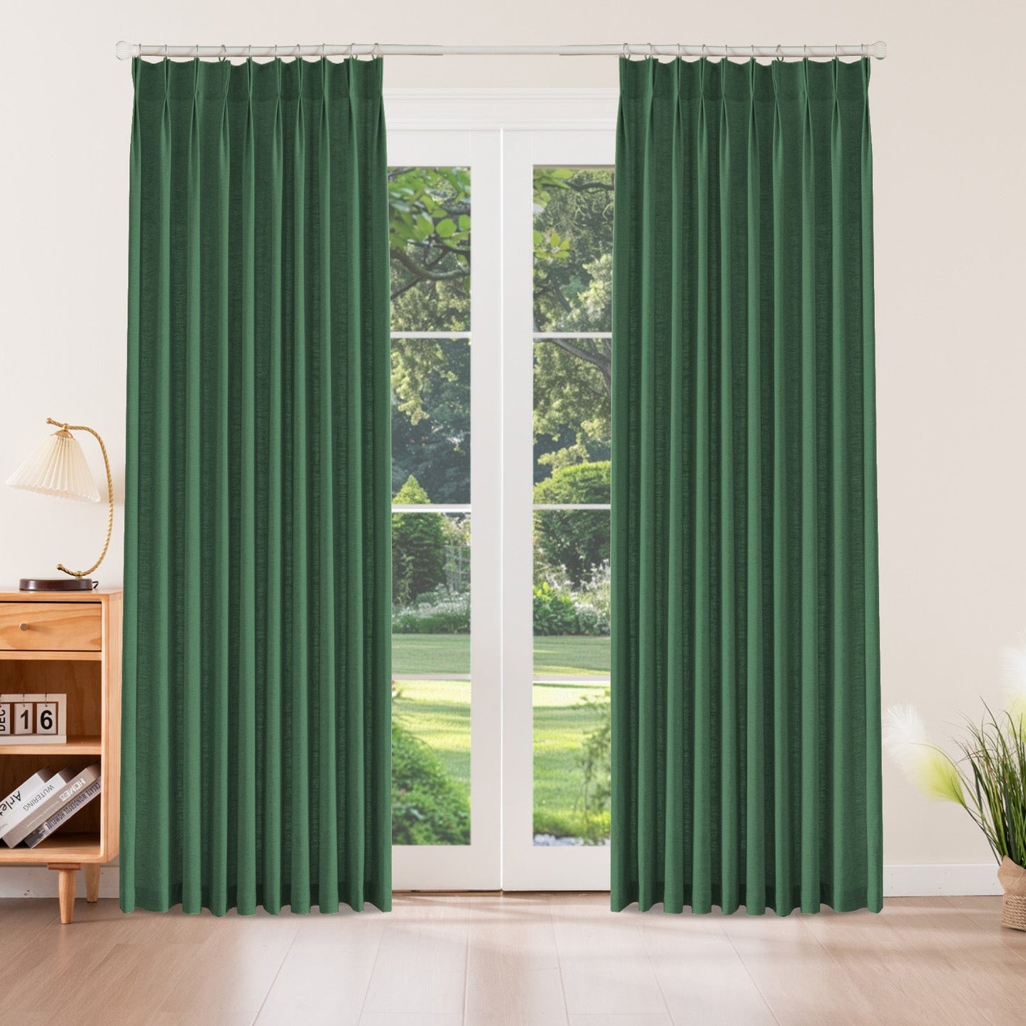 Caelis Textured Linen Cotton Blend Curtain Pleated
