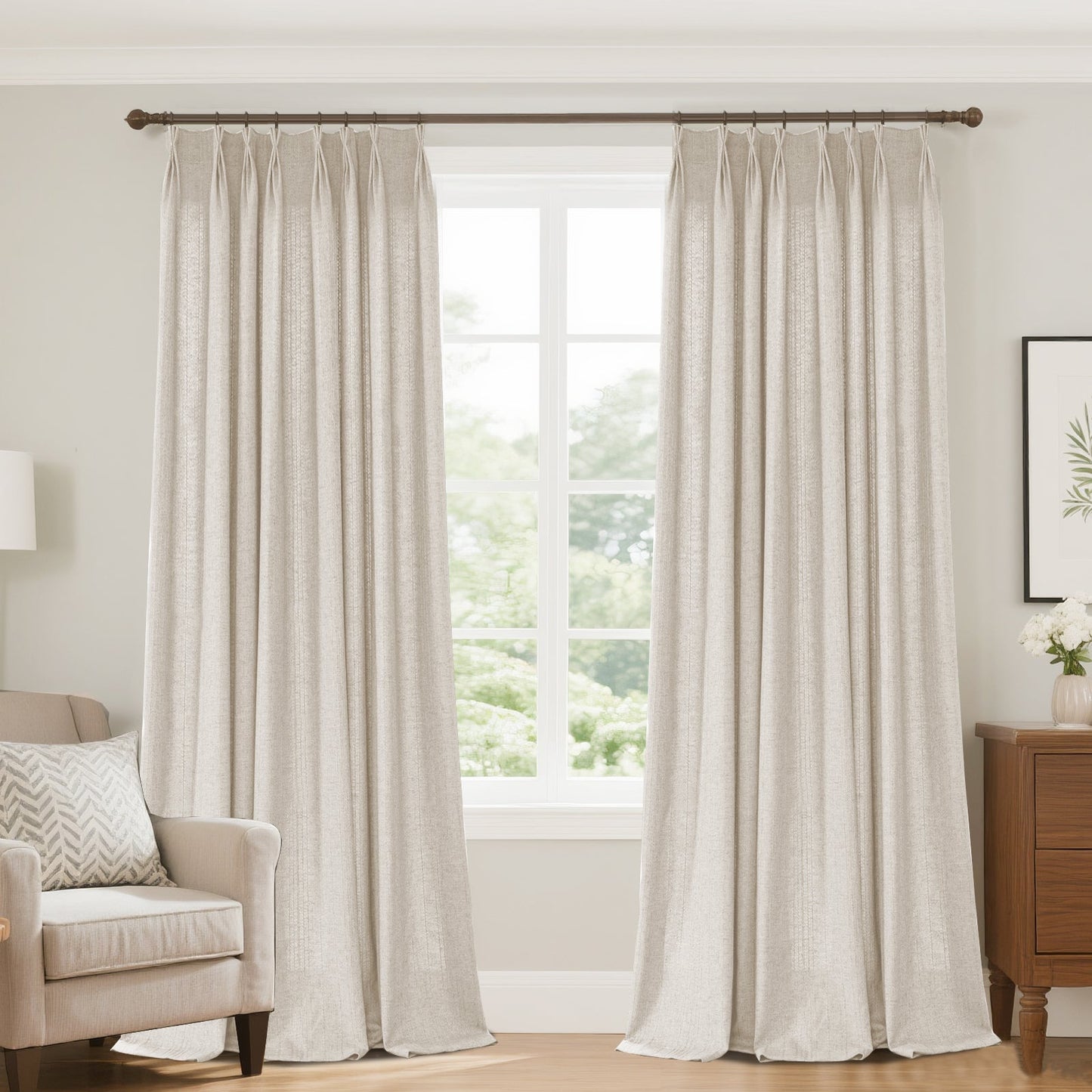 Lun Subtle Texture Linen Custom Curtain