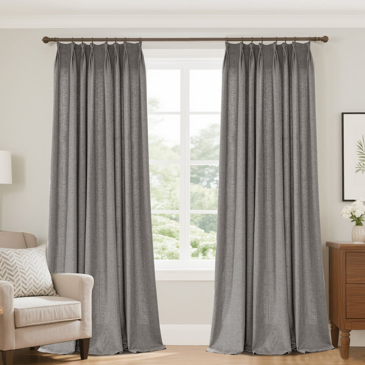 Lun Subtle Texture Linen Custom Curtain