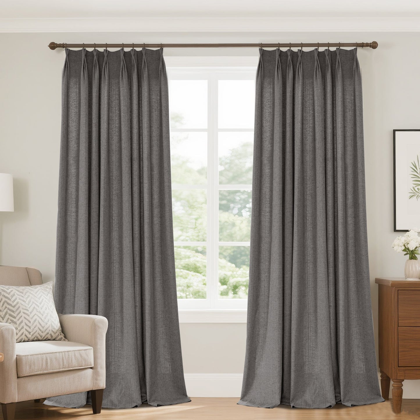 Lun Subtle Texture Linen Custom Curtain