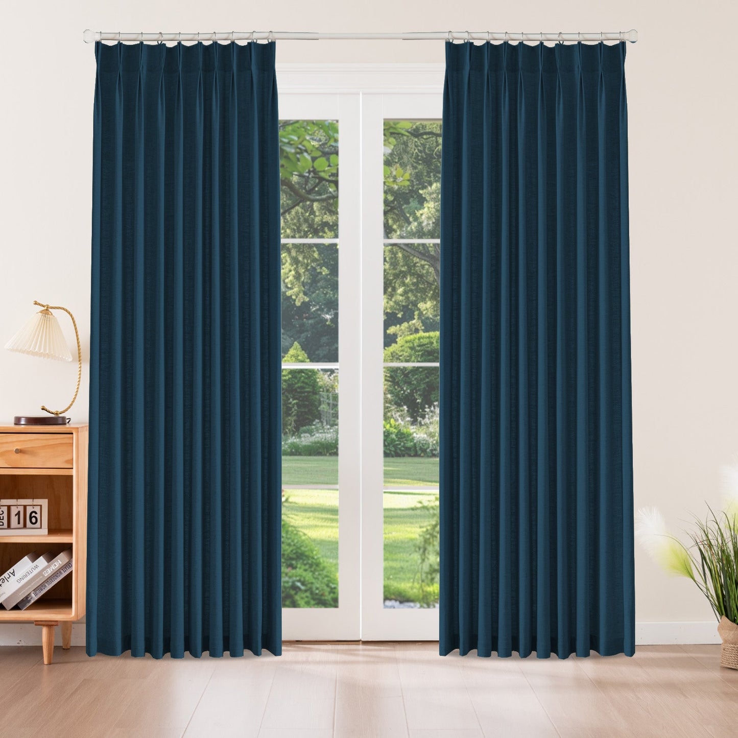 Caelis Textured Linen Cotton Blend Curtain Pleated