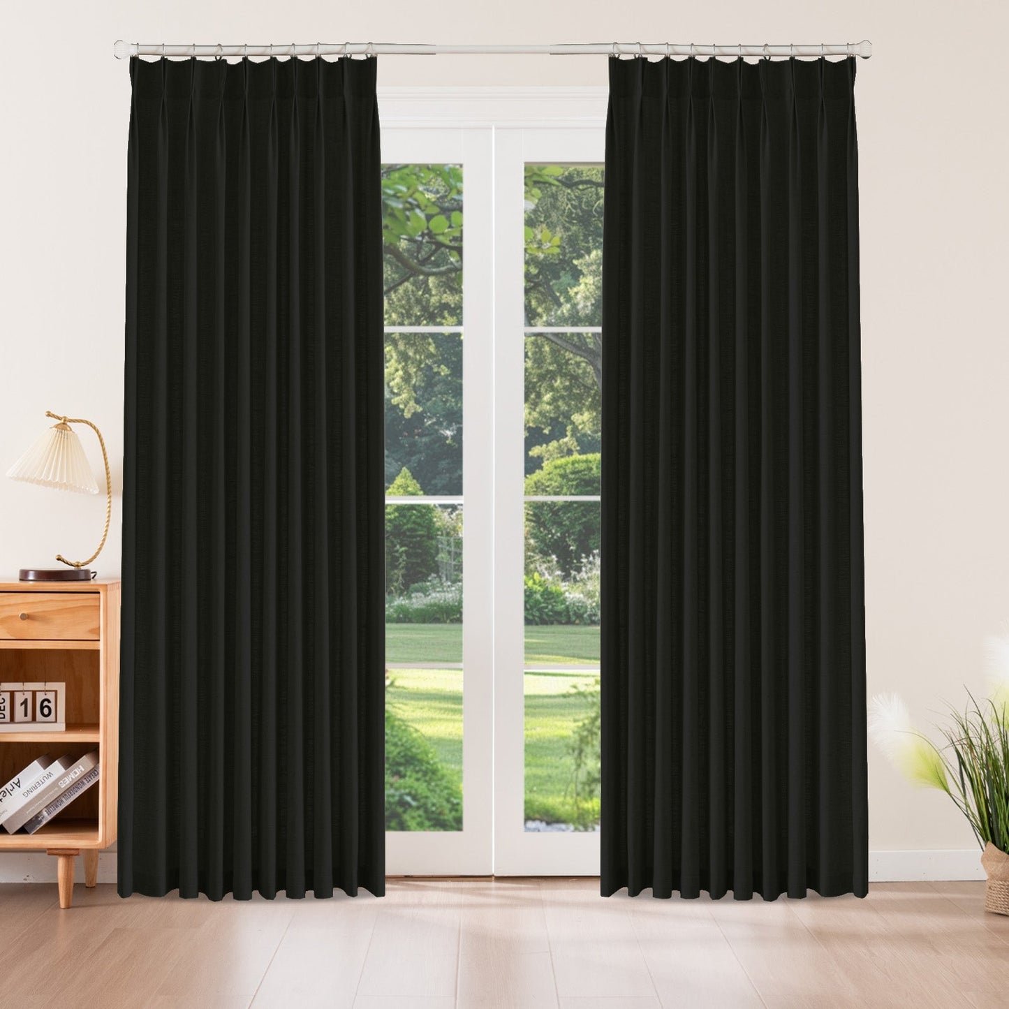Caelis Textured Linen Cotton Blend Curtain Pleated