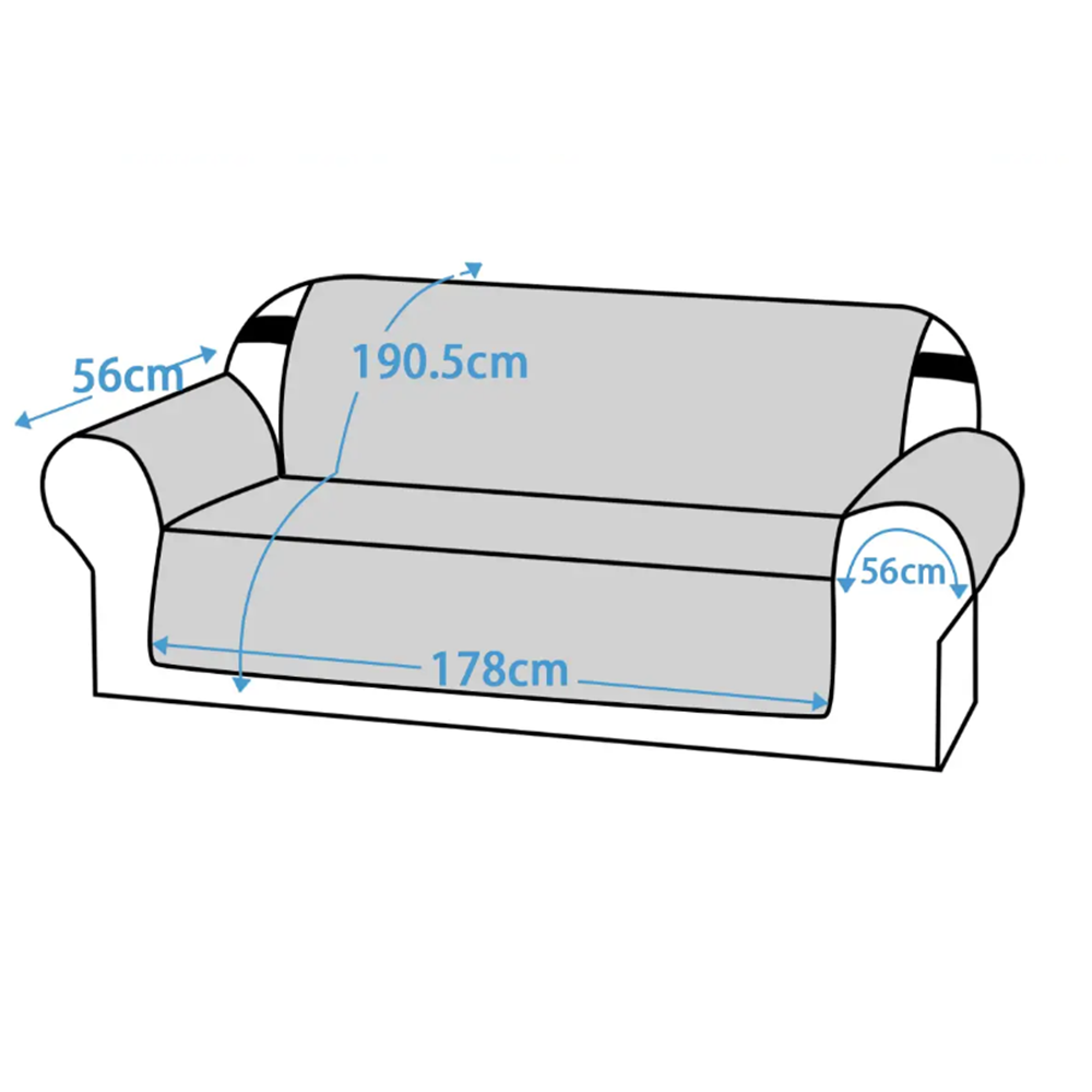 Smarcute 3 Seater Velvet Sofa Couch Cushion With Elastic Straps