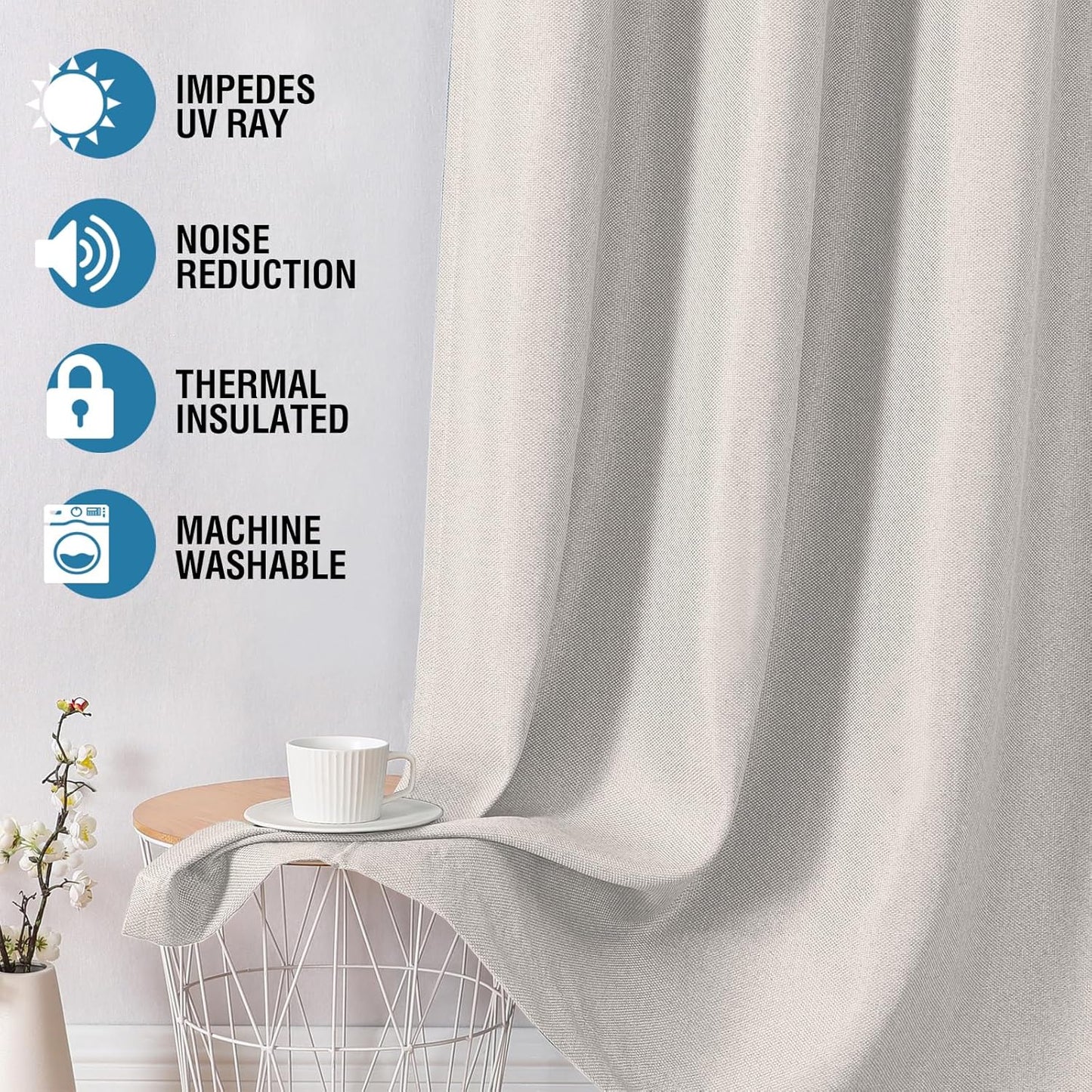 Tessalyn Blackout Rough Textured Faux Linen Curtains