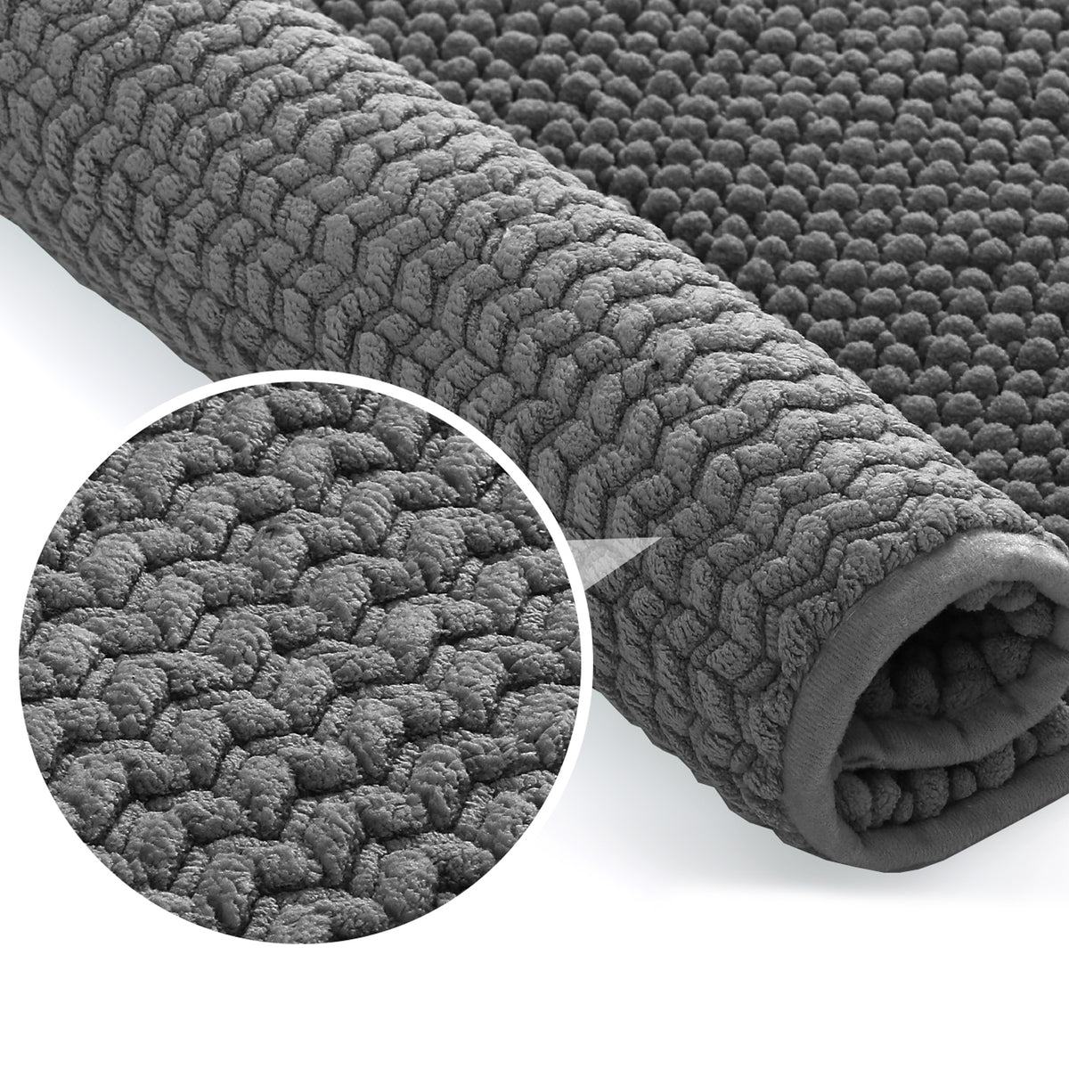 Smarcute Chenille Absorbent Bath Mat 2 Piece - 50x81cm & 43x61cm