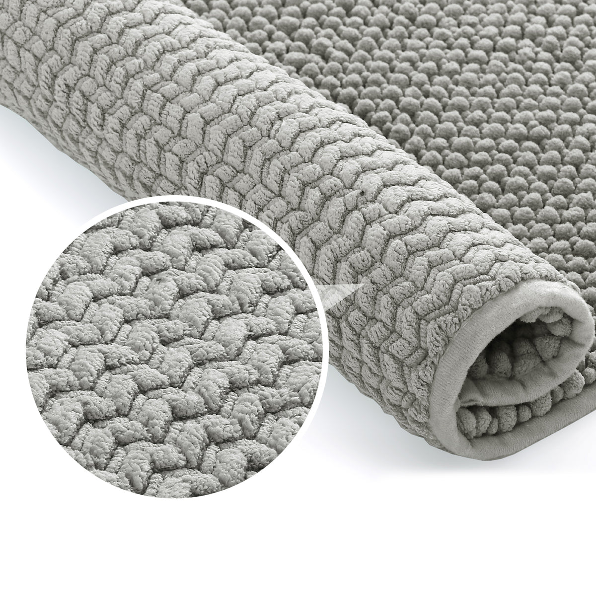 Smarcute Chenille Absorbent Bath Mat 2 Piece - 50x81cm & 43x61cm