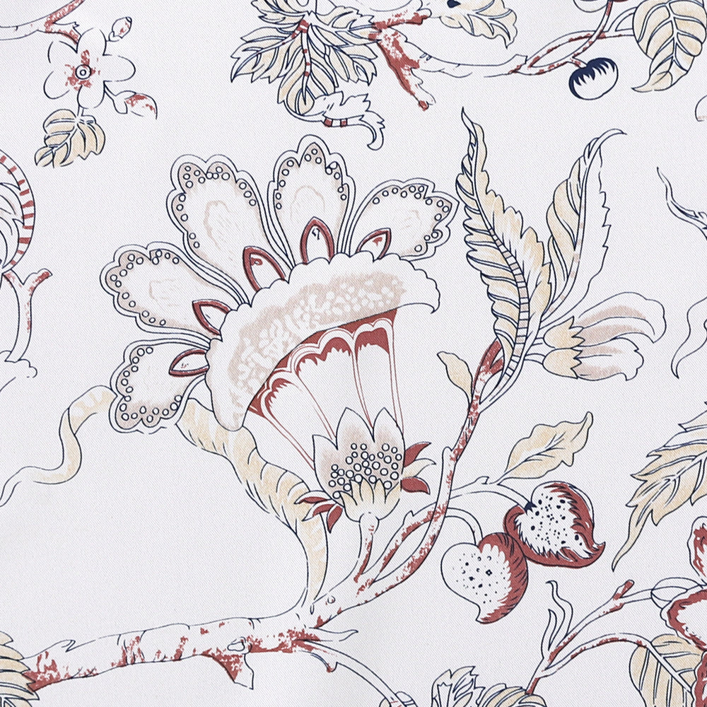 Black Back Printed Floral Curtain