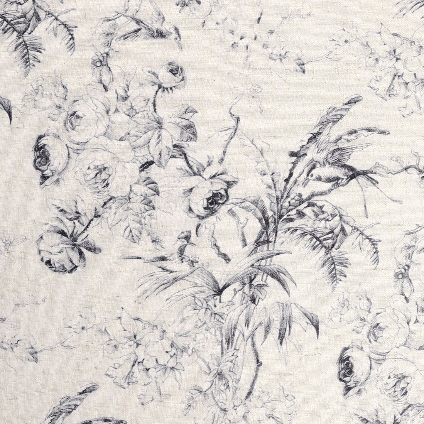 Black Back Printed Floral Curtain