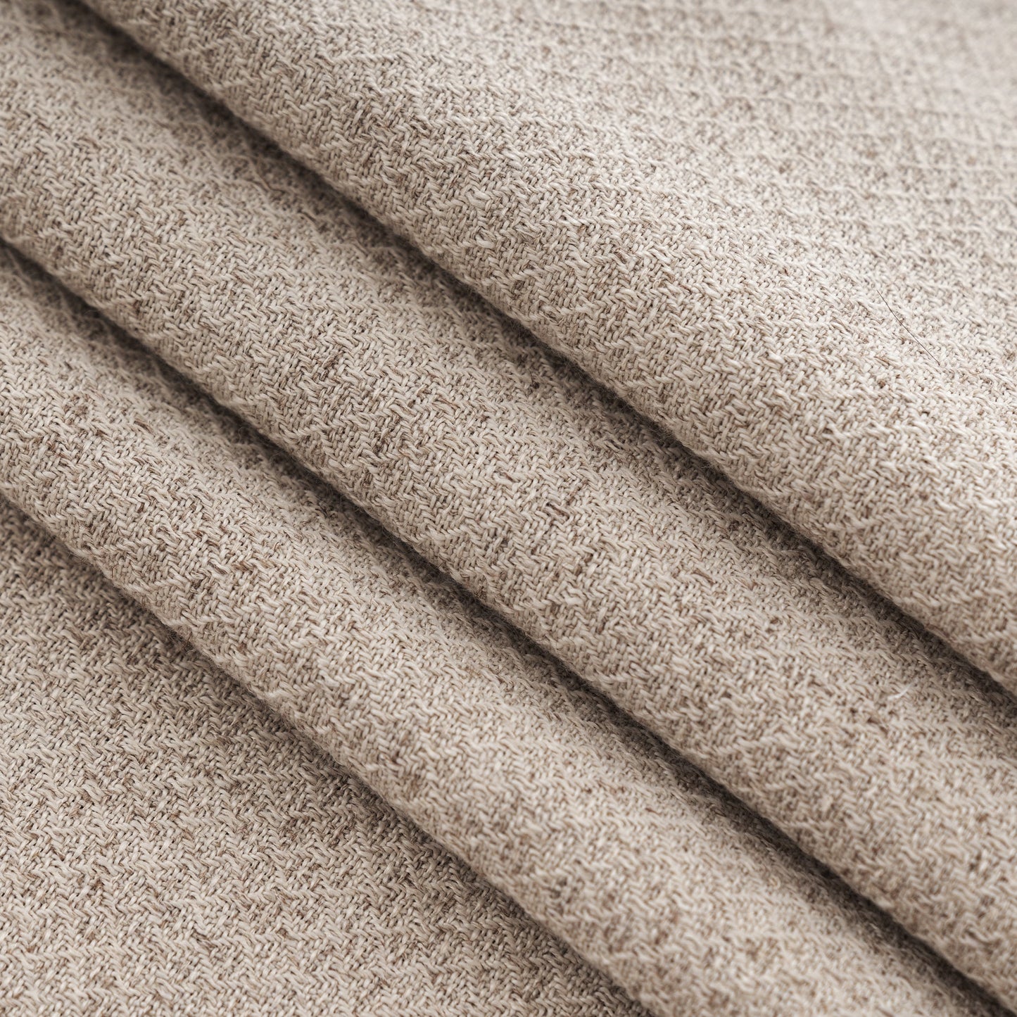 Bil Grid-Weave Linen Curtain Drapery Pleated