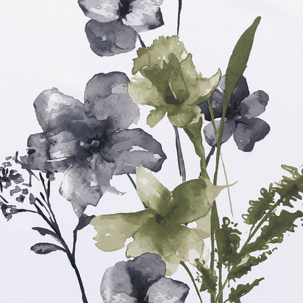 Black Back Printed Floral Curtain