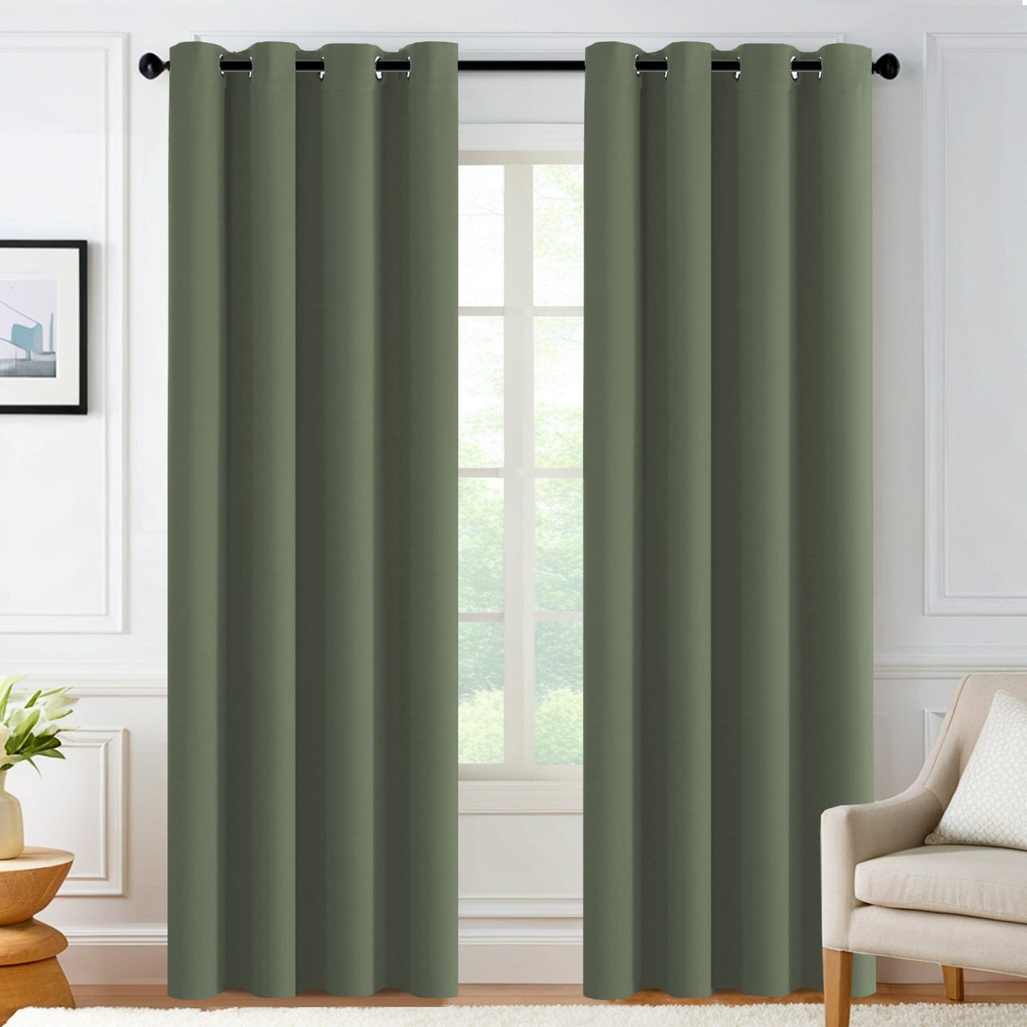 Velana Solid Color Blackout Curtain Pleated