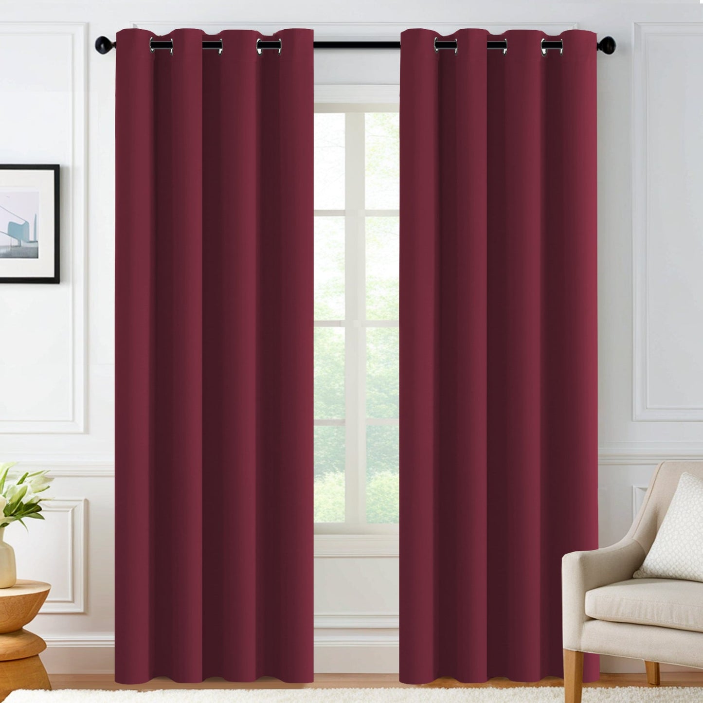 Velana Solid Color Blackout Curtain Pleated