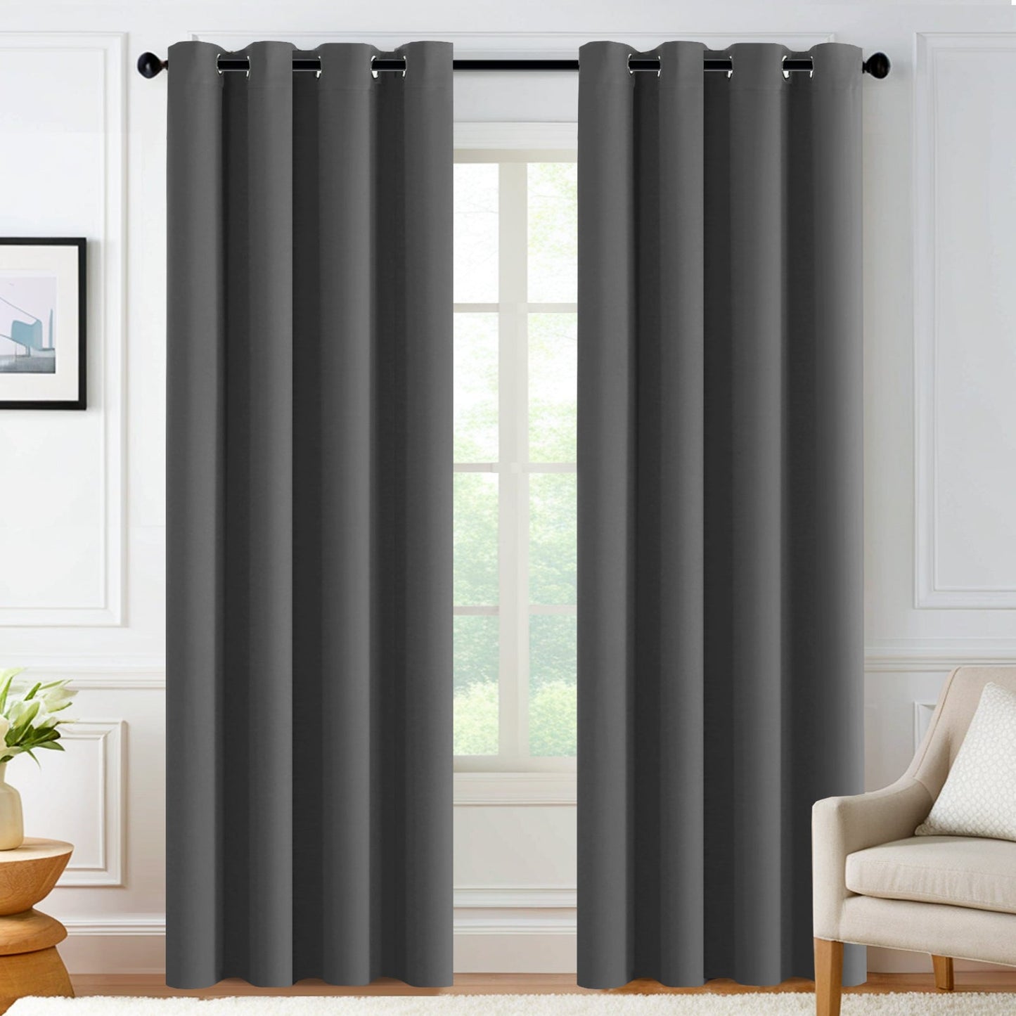 Velana Solid Color Blackout Curtain Pleated
