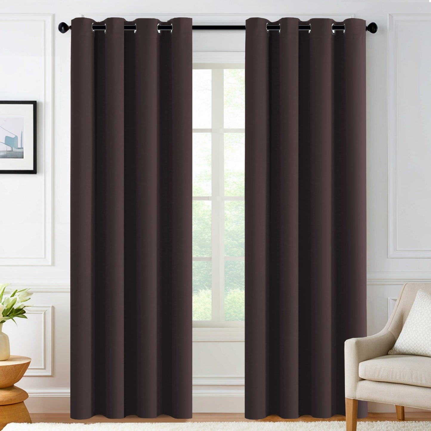 Velana Solid Color Blackout Curtain Pleated
