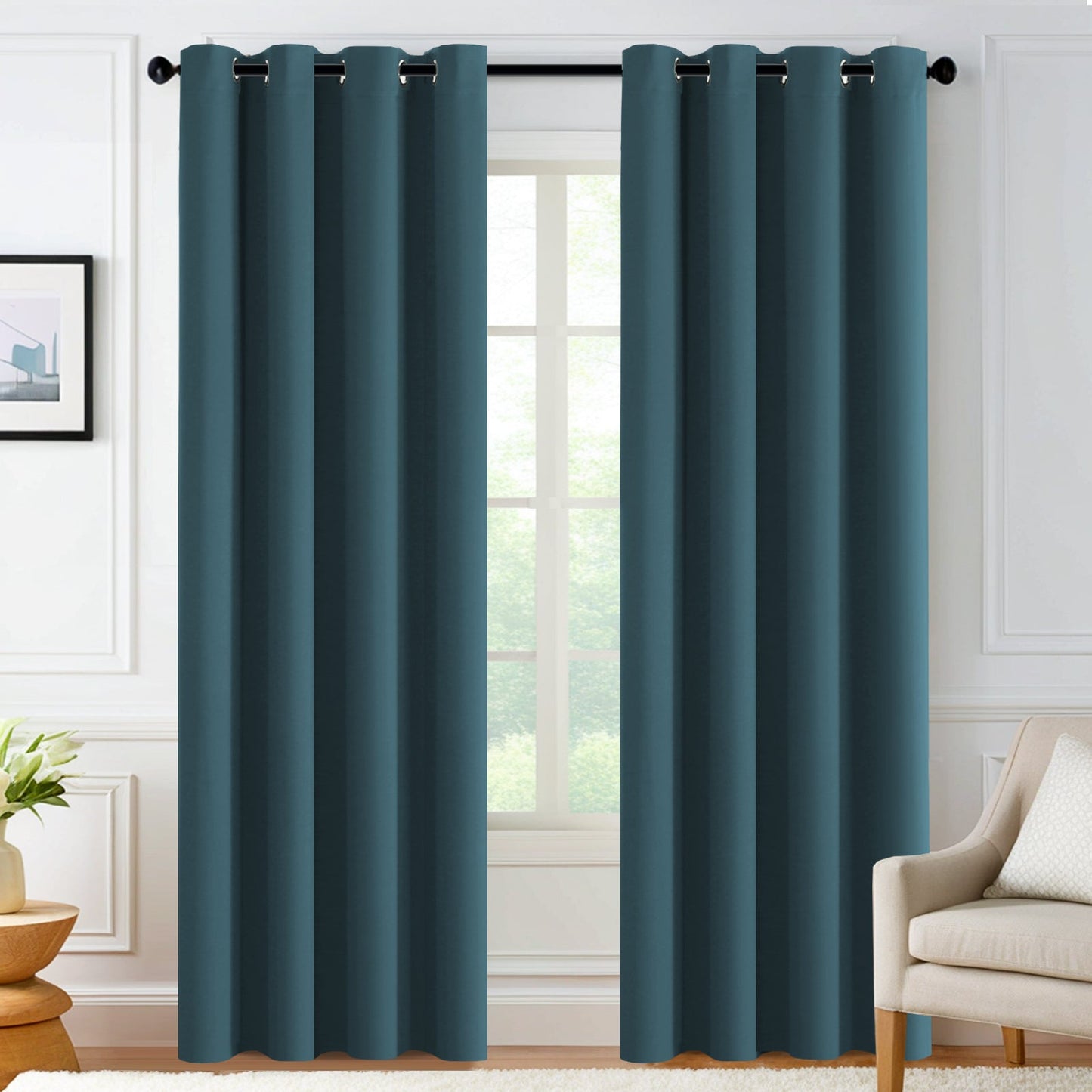 Velana Solid Color Blackout Curtain Pleated