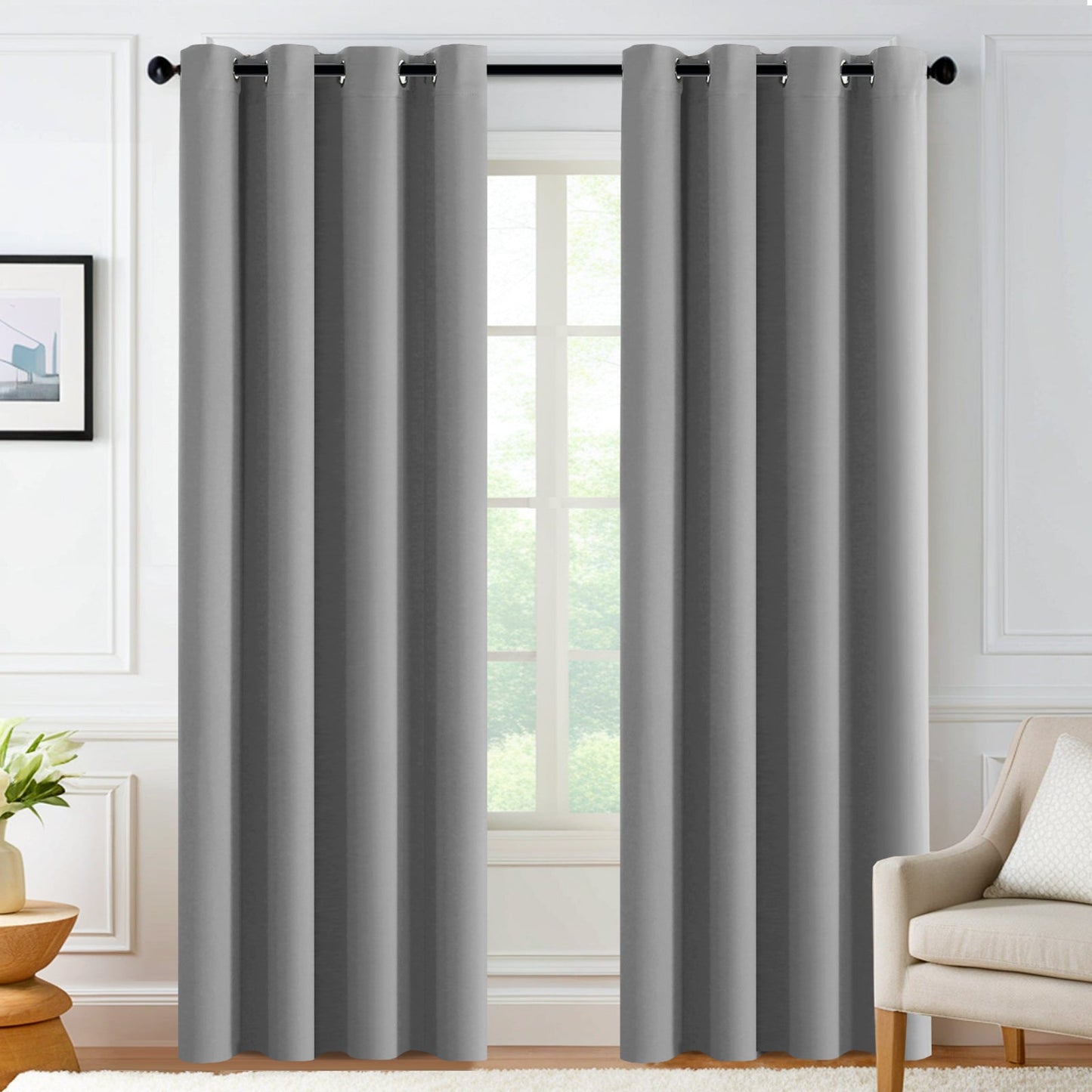 Velana Solid Color Blackout Curtain Pleated