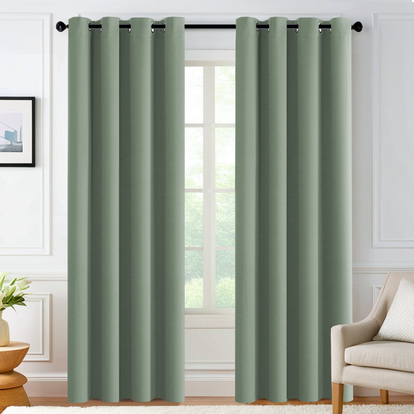 Velana Solid Color Blackout Curtain Pleated
