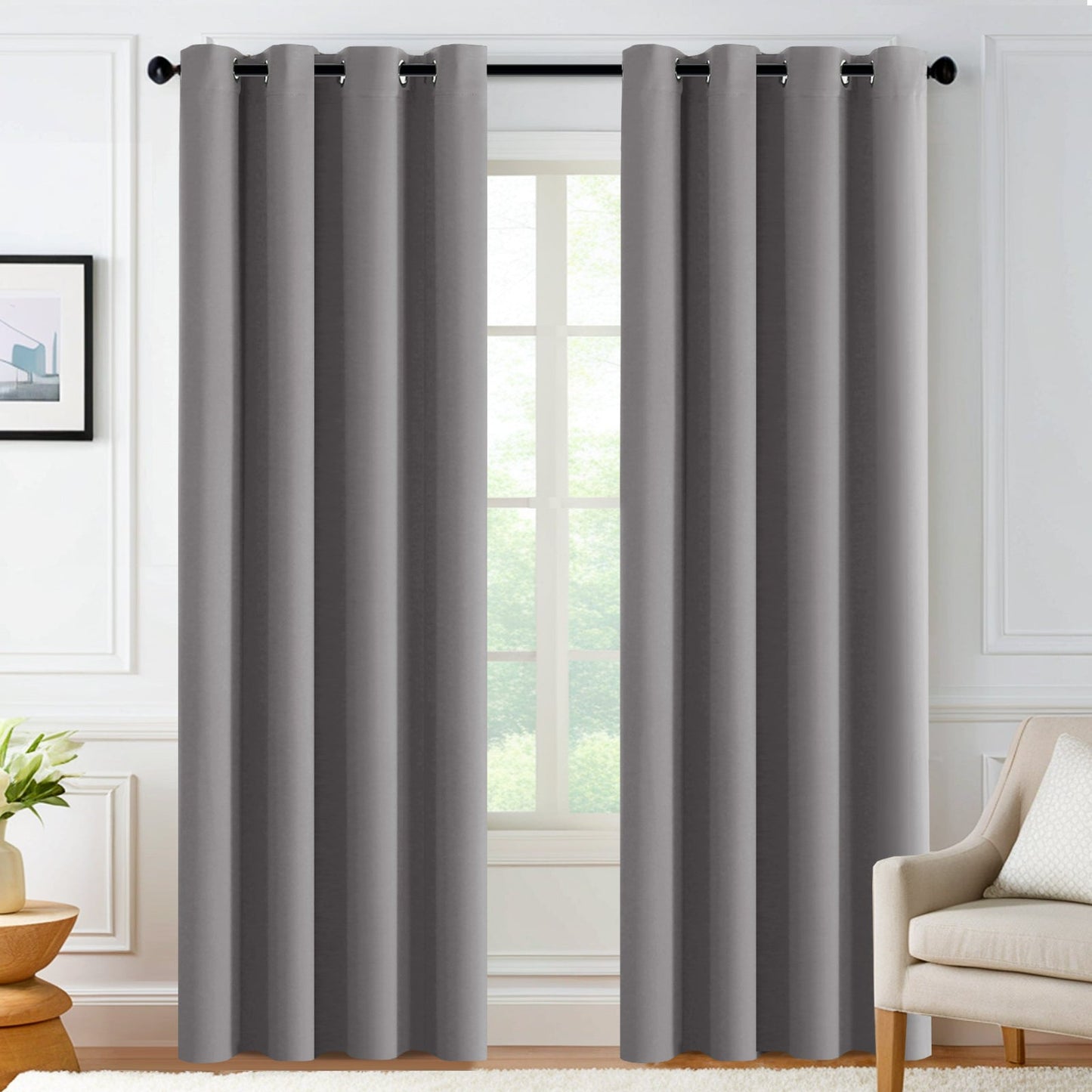Velana Solid Color Blackout Curtain Pleated
