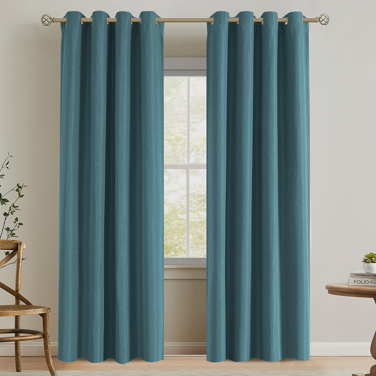 Tessalyn Blackout Rough Textured Faux Linen Curtains