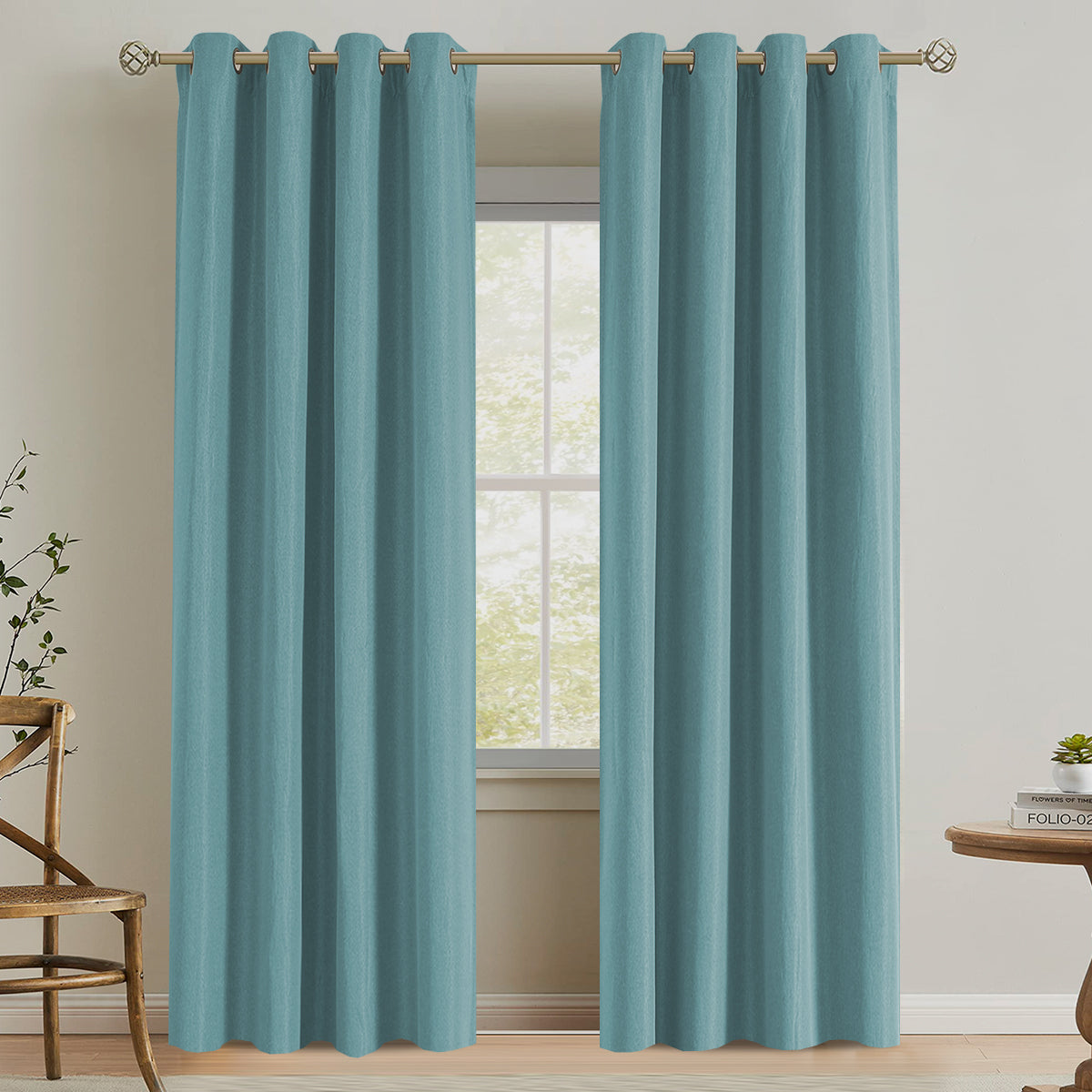Tessalyn Blackout Rough Textured Faux Linen Curtains