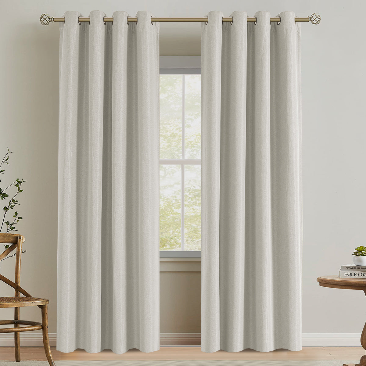Tessalyn Blackout Rough Textured Faux Linen Curtains