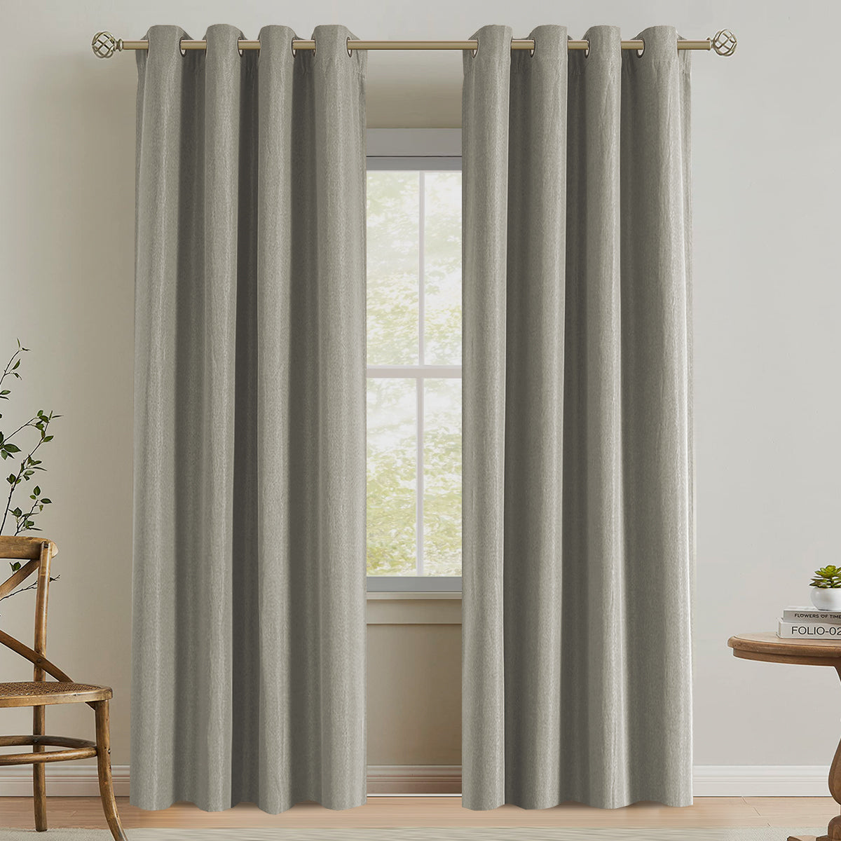 Tessalyn Blackout Rough Textured Faux Linen Curtains