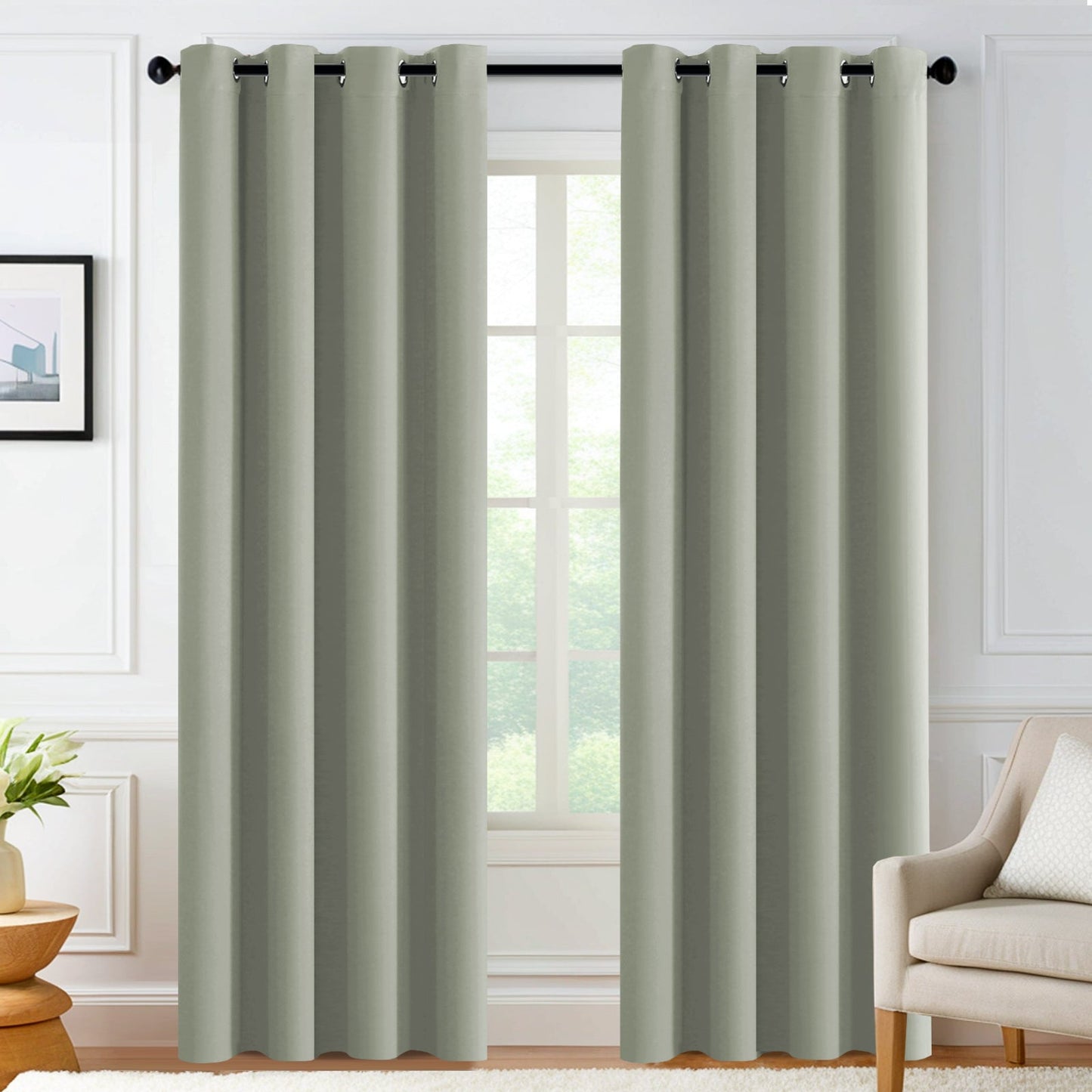 Velana Solid Color Blackout Curtain Pleated