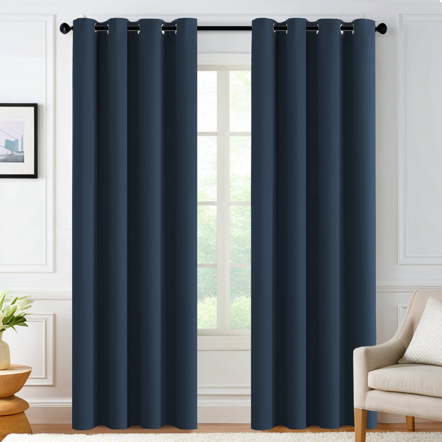 Velana Solid Color Blackout Curtain Pleated