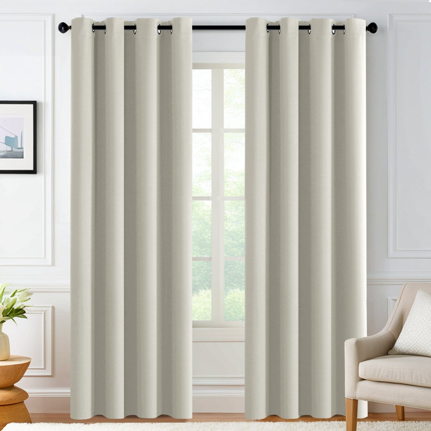 Velana Solid Color Blackout Curtain Pleated
