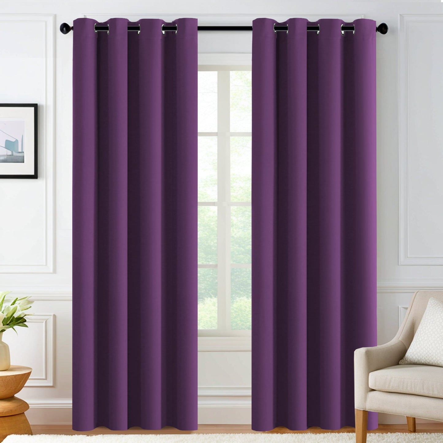 Velana Solid Color Blackout Curtain Pleated