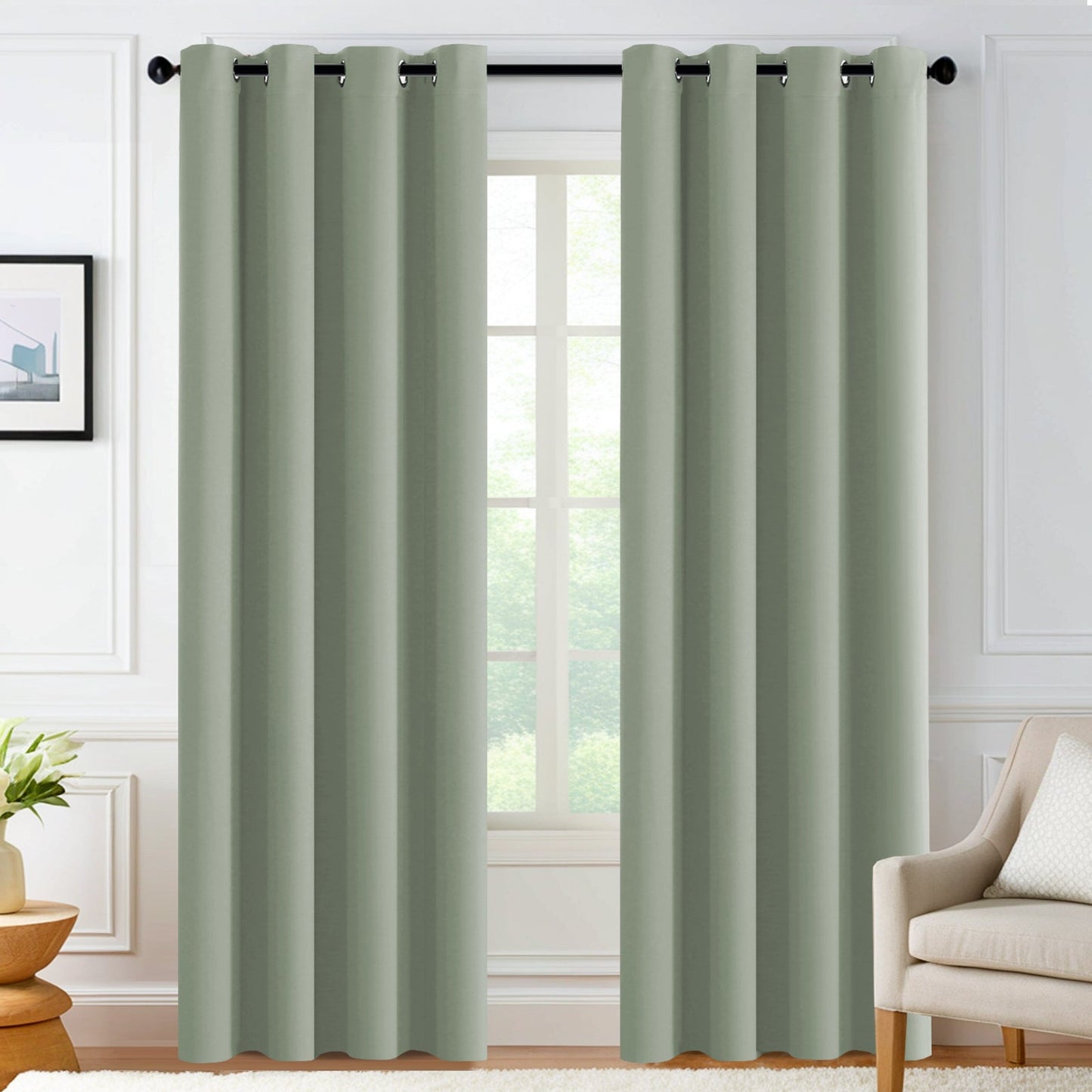 Velana Solid Color Blackout Curtain Pleated