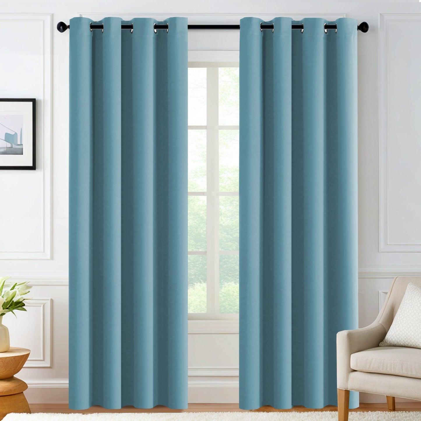 Velana Solid Color Blackout Curtain Pleated