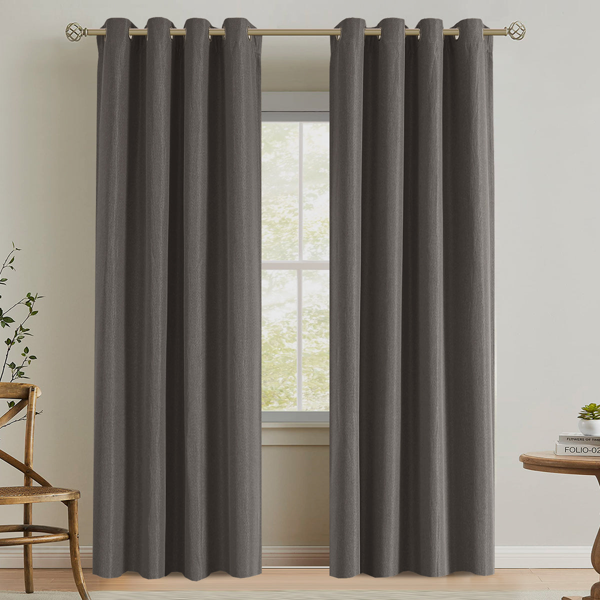 Tessalyn Blackout Rough Textured Faux Linen Curtains