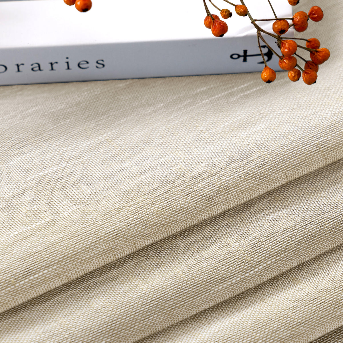 Smarcute Faux Linen Semi-sheer Grommet Curtain - 2X 132x213cm