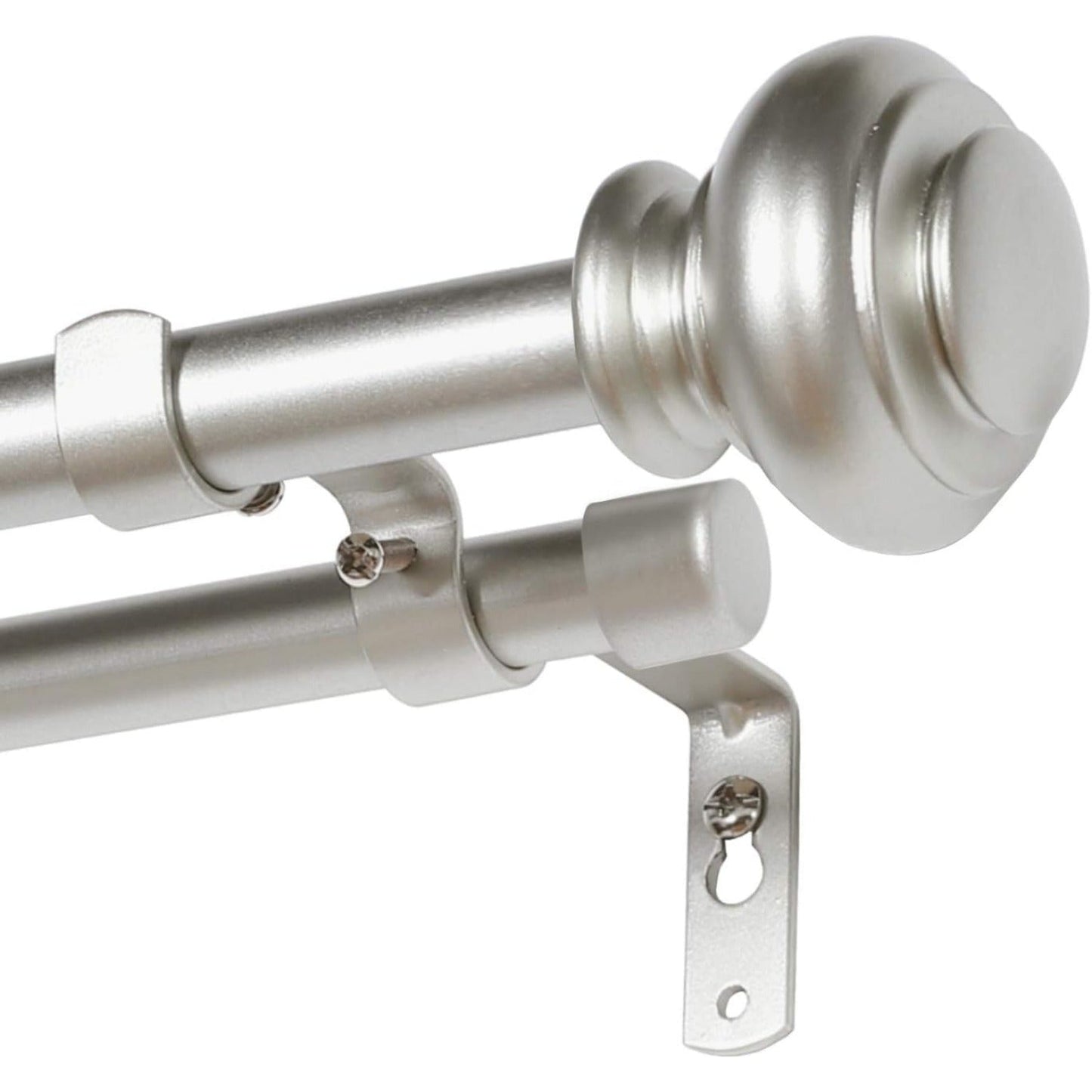 Double Curtain Rods for Windows Adjustable Decorative Telescoping Double Curtain Rod