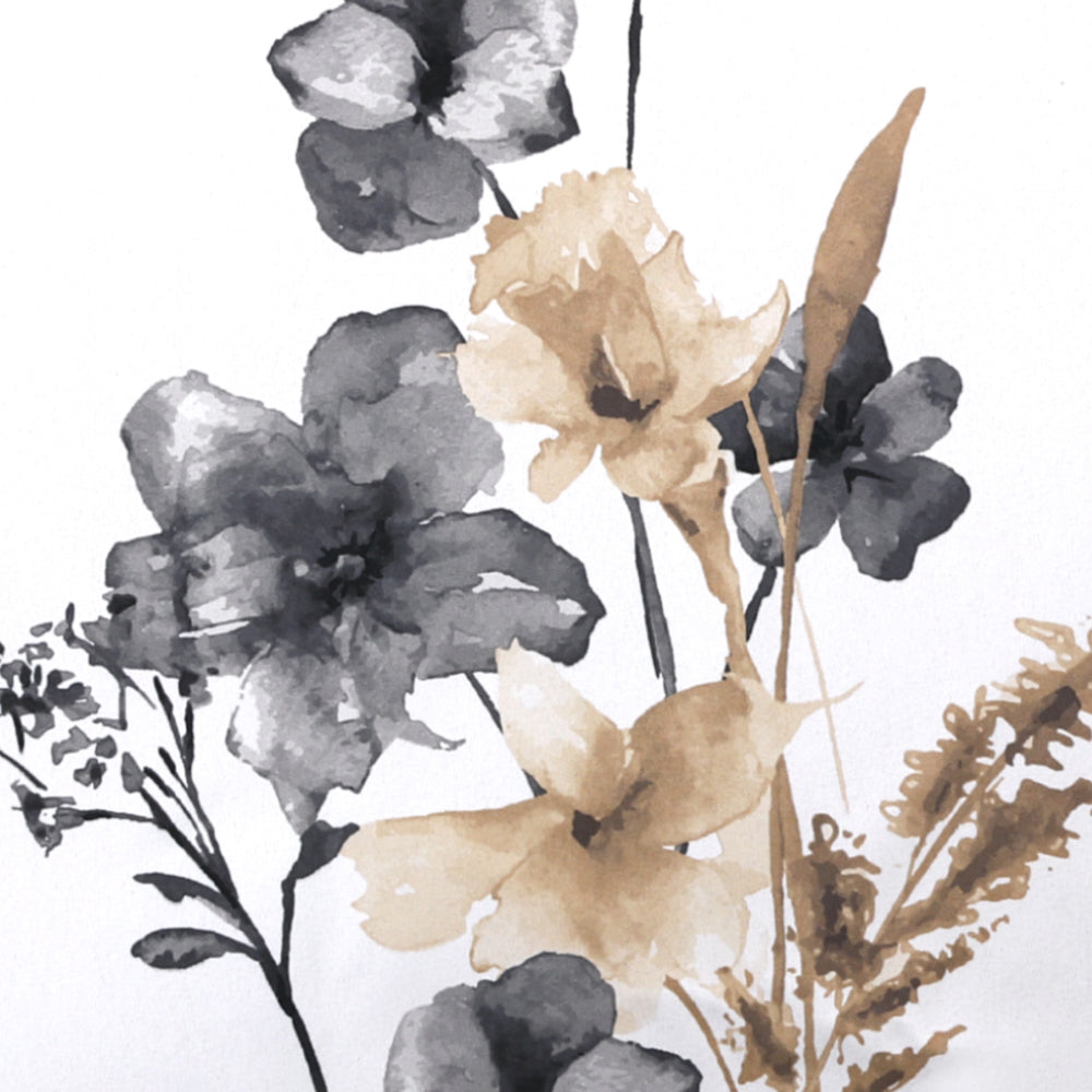 Black Back Printed Floral Curtain
