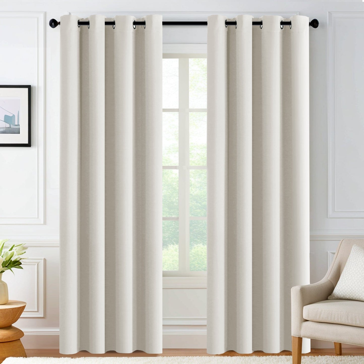 Velana Solid Color Blackout Curtain Pleated