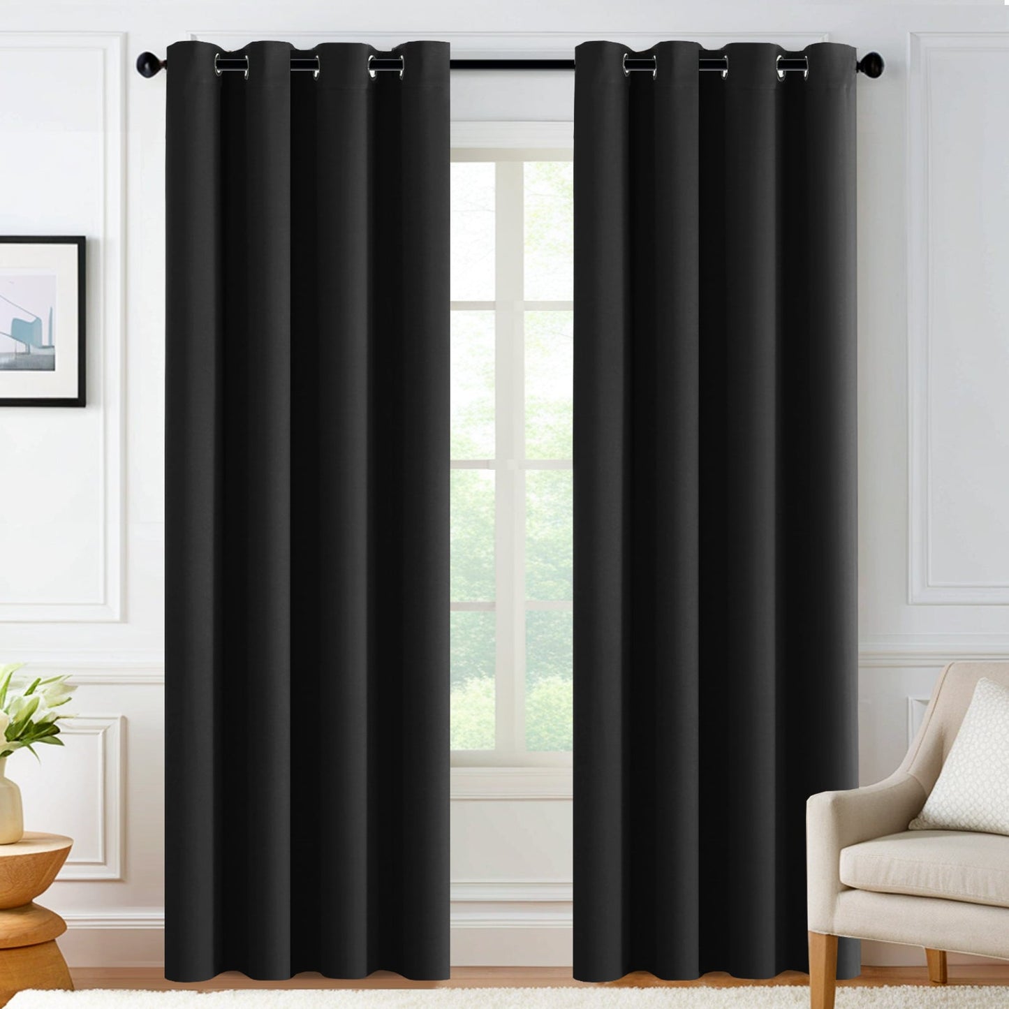 Velana Solid Color Blackout Curtain Pleated