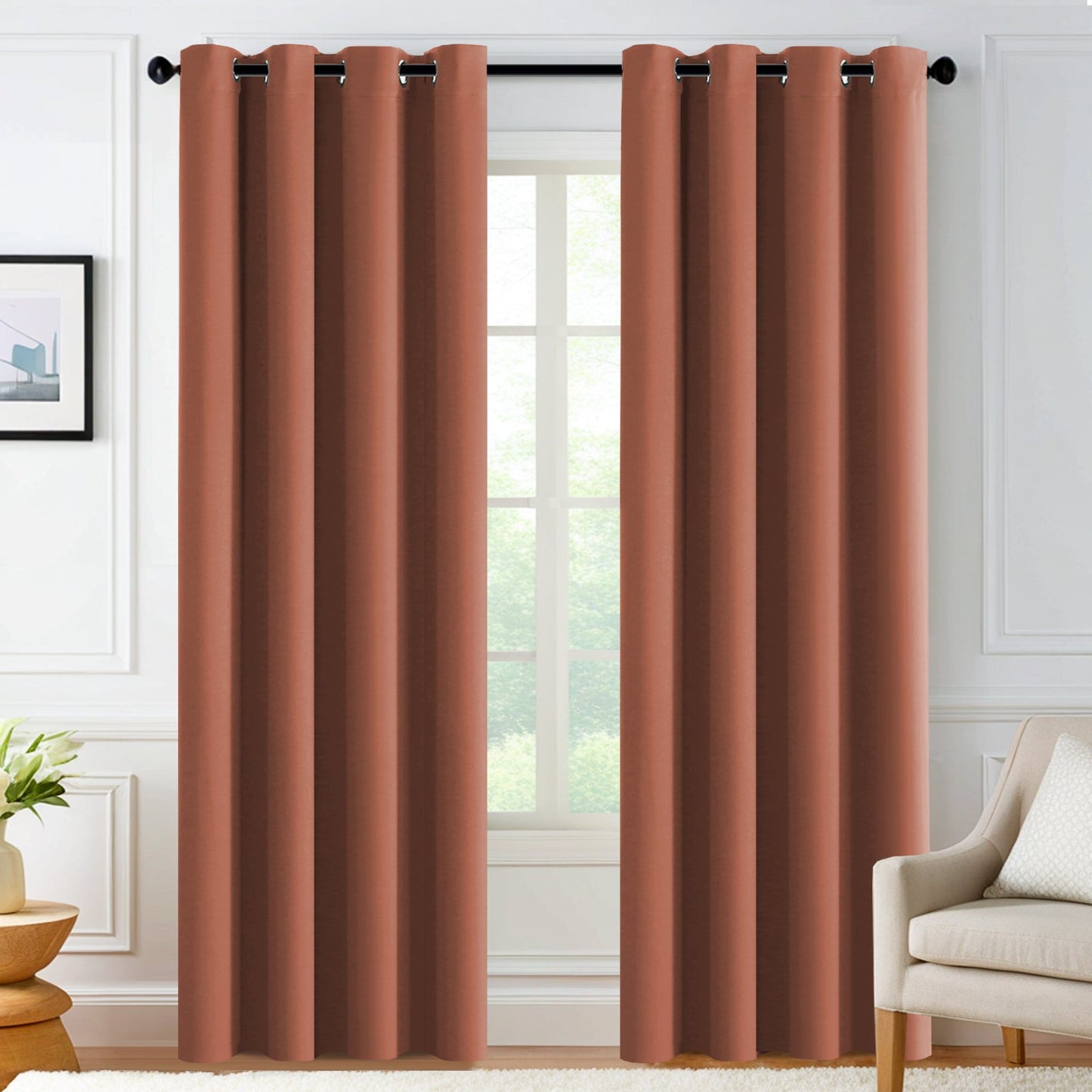 Velana Solid Color Blackout Curtain Pleated