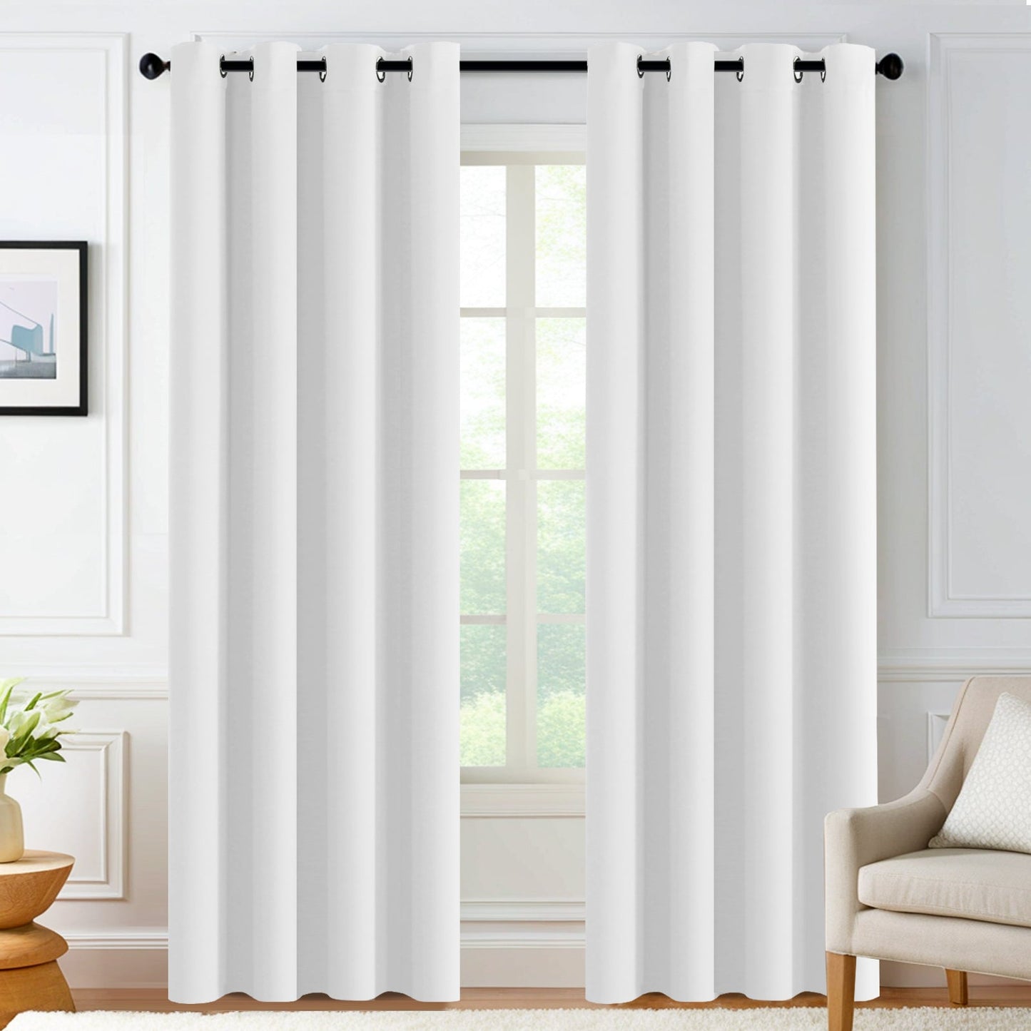 Velana Solid Color Blackout Curtain Pleated