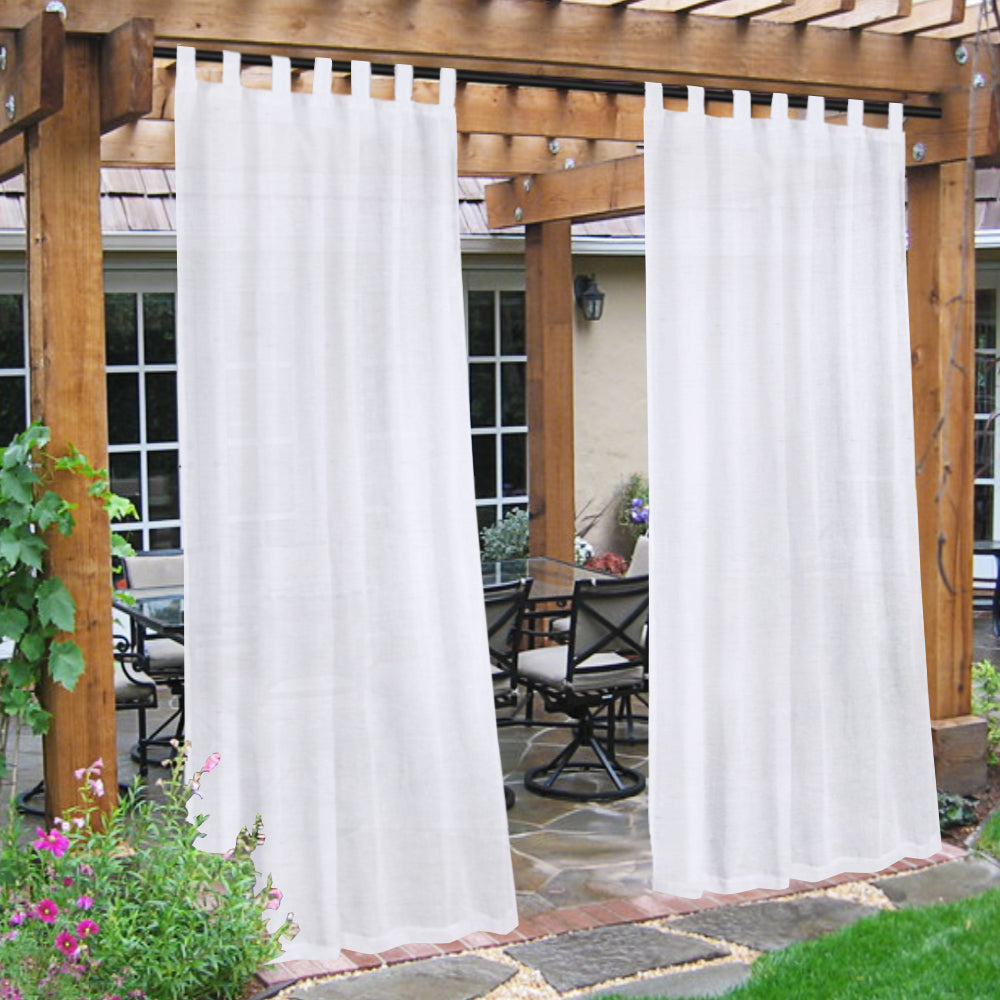 Nira Waterproof Faux Linen Outdoor Curtains
