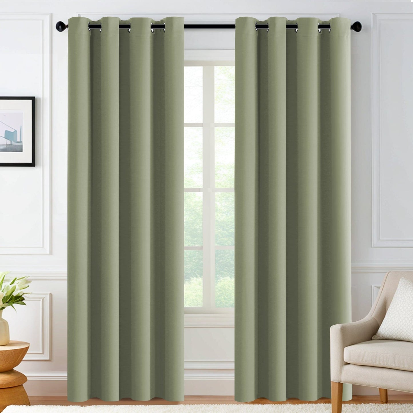 Velana Solid Color Blackout Curtain Pleated