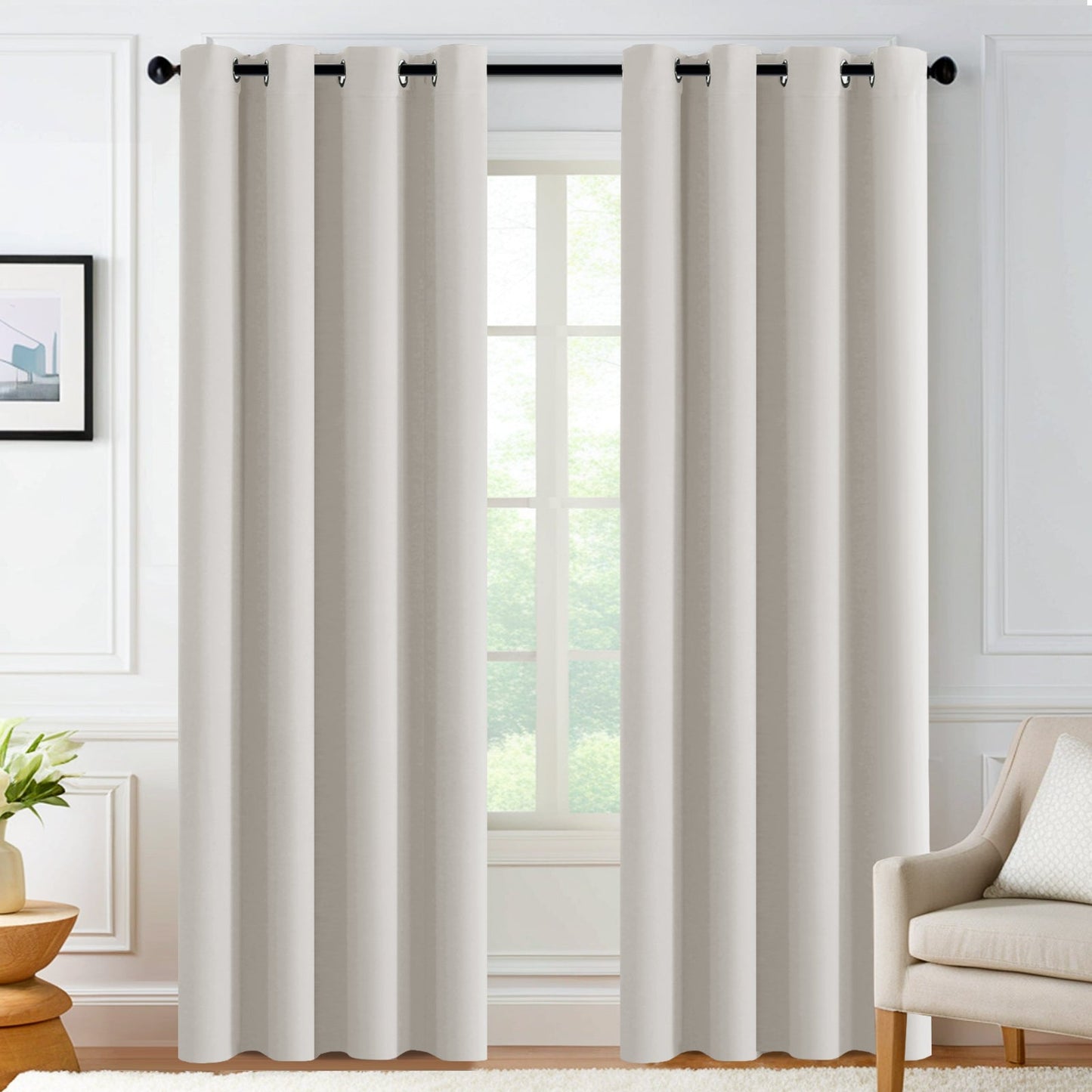 Velana Solid Color Blackout Curtain Pleated