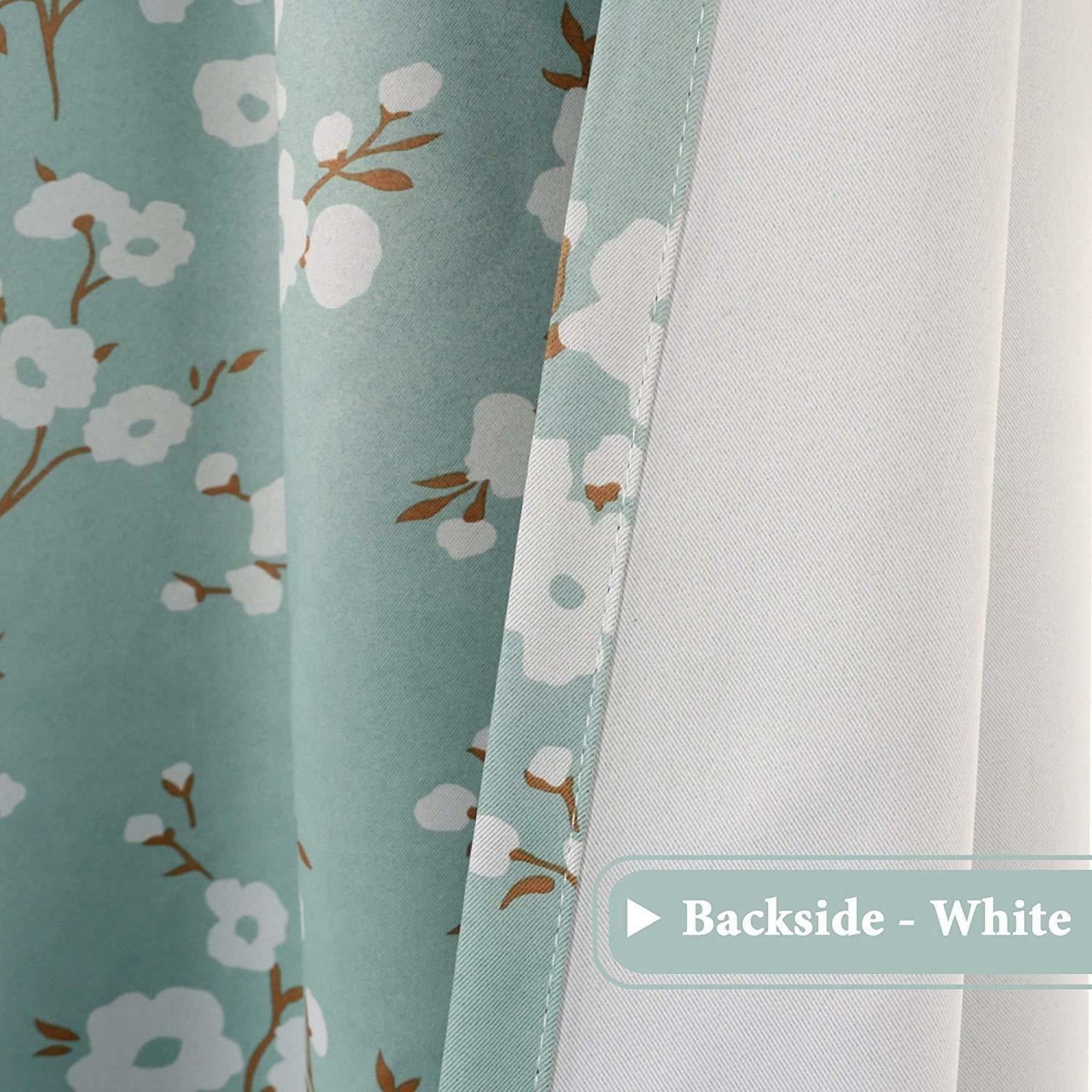 Blockout Curtains Pair Bedroom Living Room Vintage Floral Eyelet Curtains
